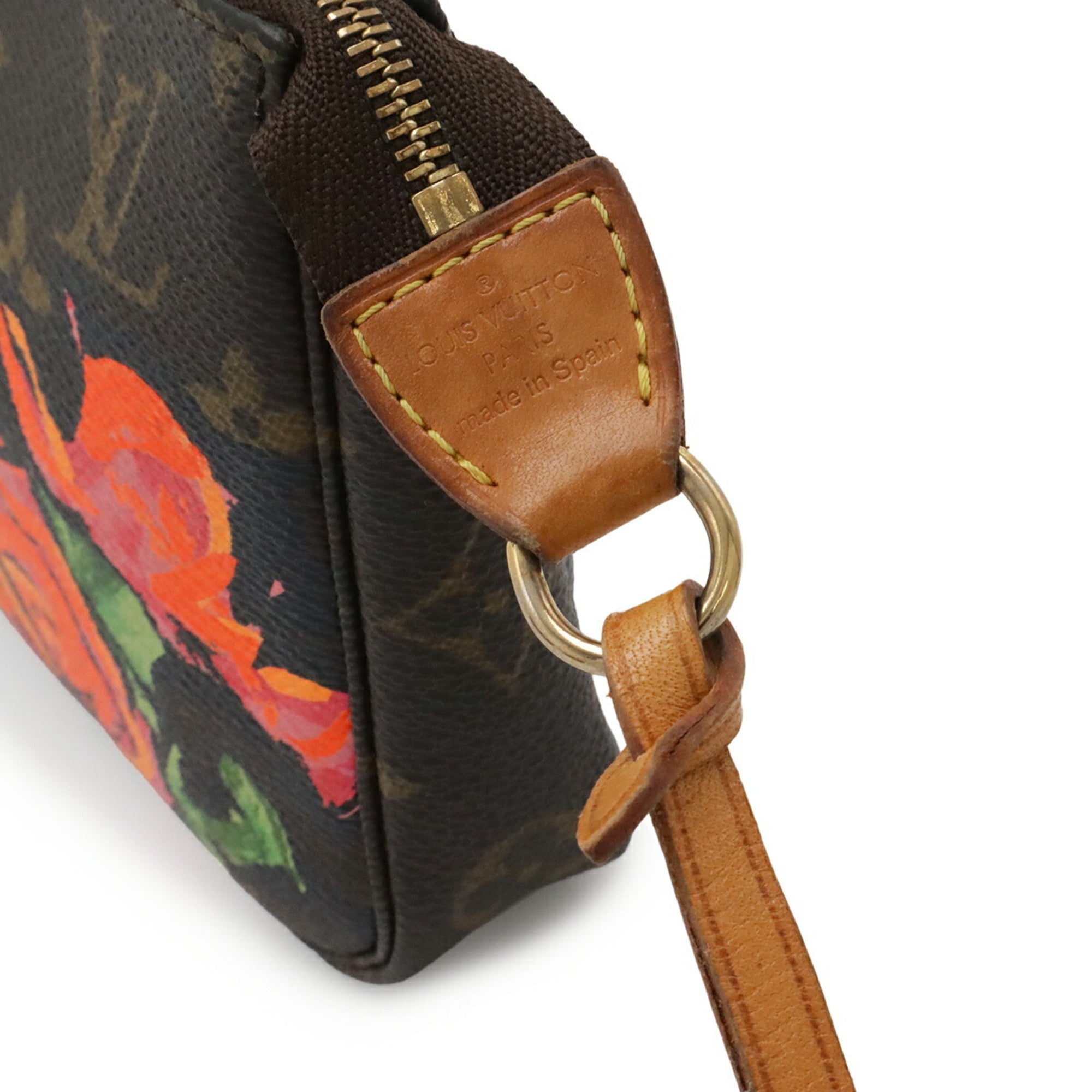 Louis Vuitton Brown Orange Monogram Rose Handbag Pochette Pouch (Pre-Owned)