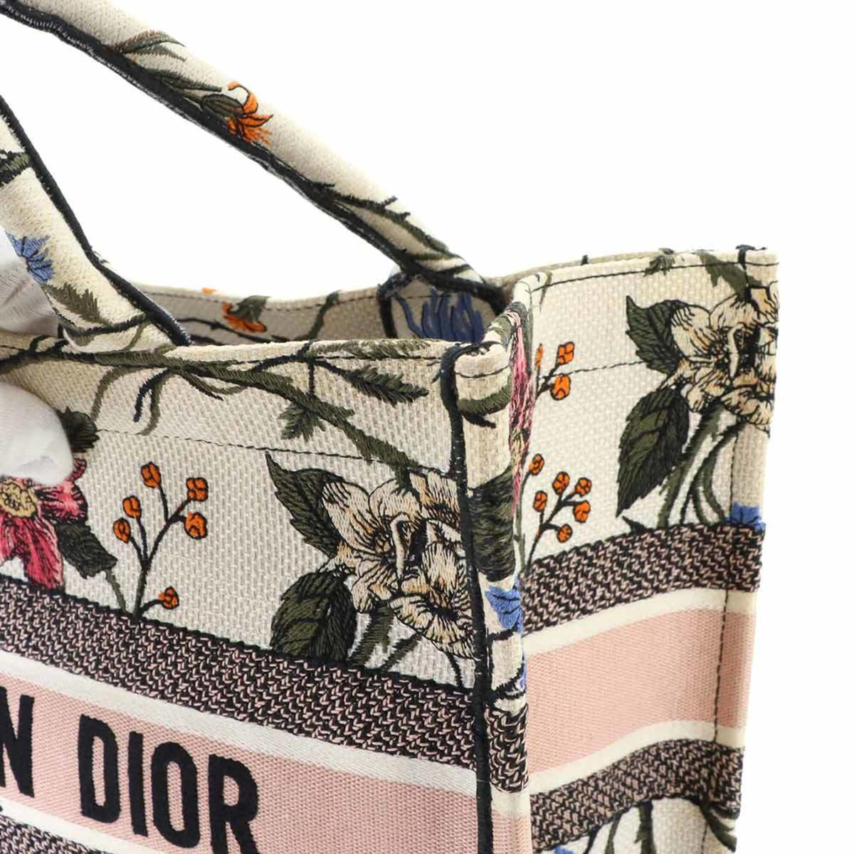 Christian Dior Multi-Color White Canvas Handbag Tote Bag (Pre-Owned)