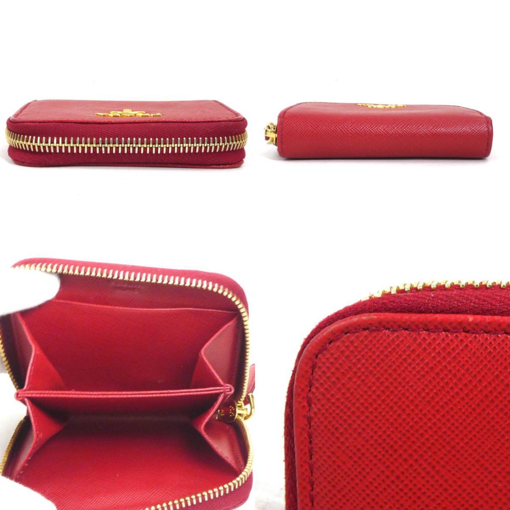 Prada Red Color Leather Coin Purse/Coin Case (Pre-Owned)