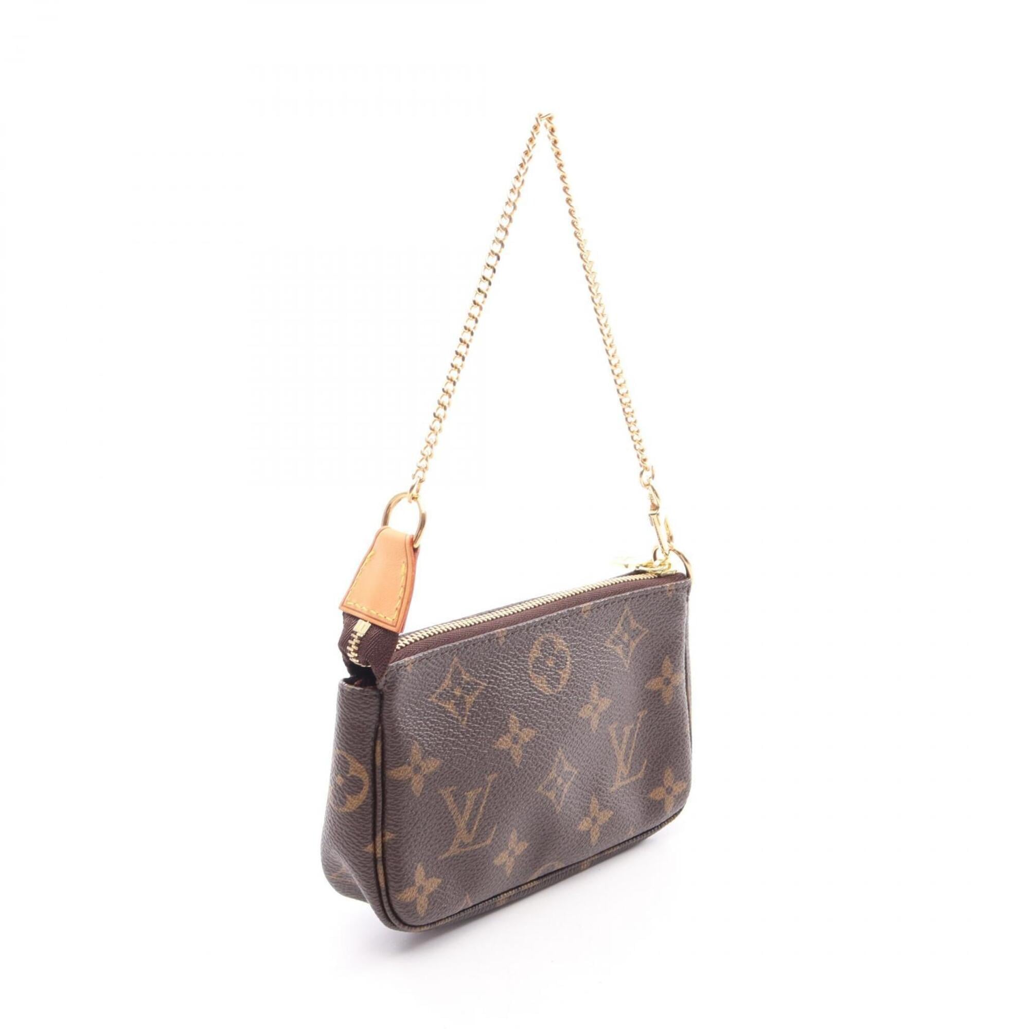 Louis Vuitton Brown Coated Canvas Leather Handbag Pochette (Pre-Owned)
