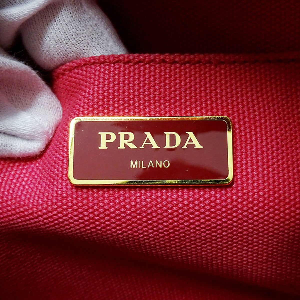 Prada Pink Canvas Handbag Shoulder Bag Tote Bag (Pre-Owned)