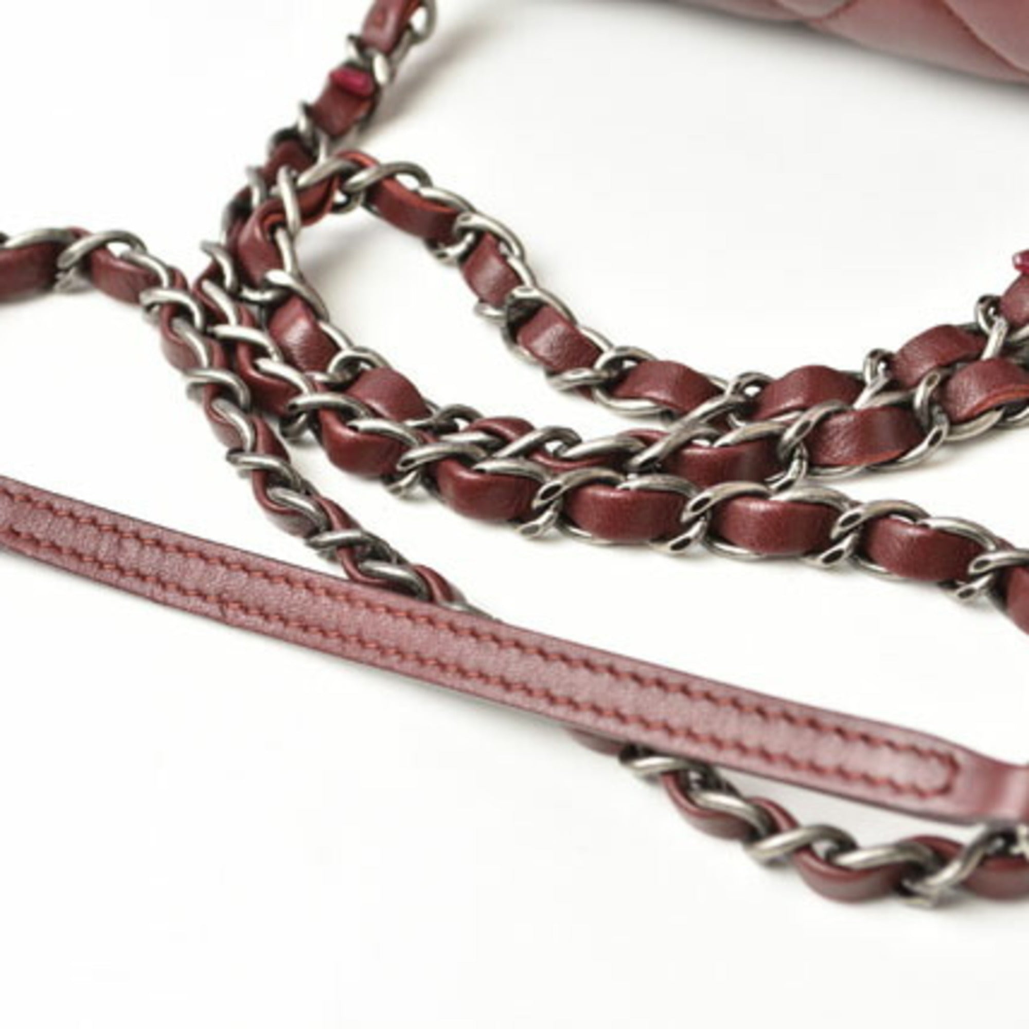 Chanel Bordeaux Saddle Bag Shoulder Bag (Pre-Owned)
