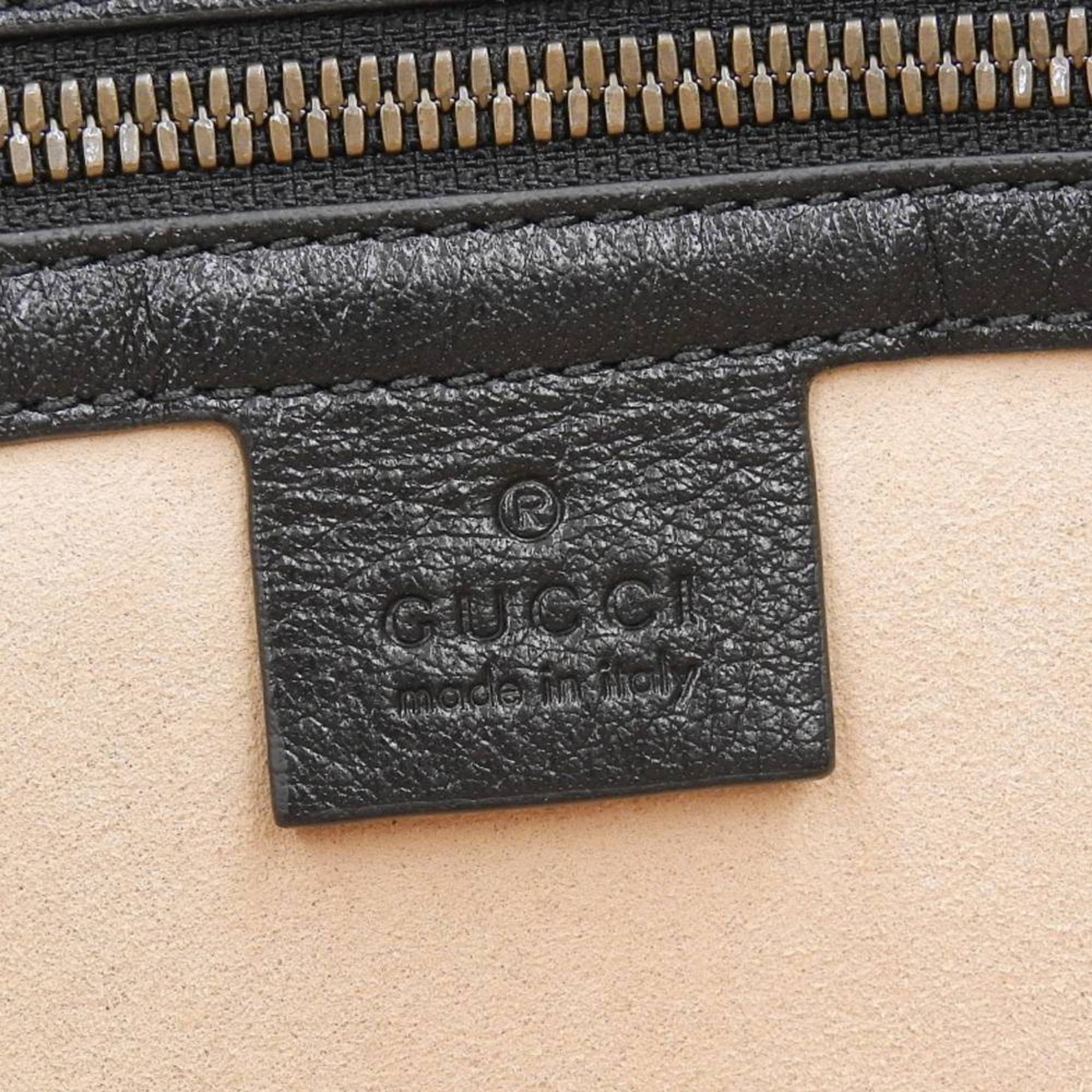 Gucci Gg Marmont Black Leather Tote Bag (Pre-Owned)