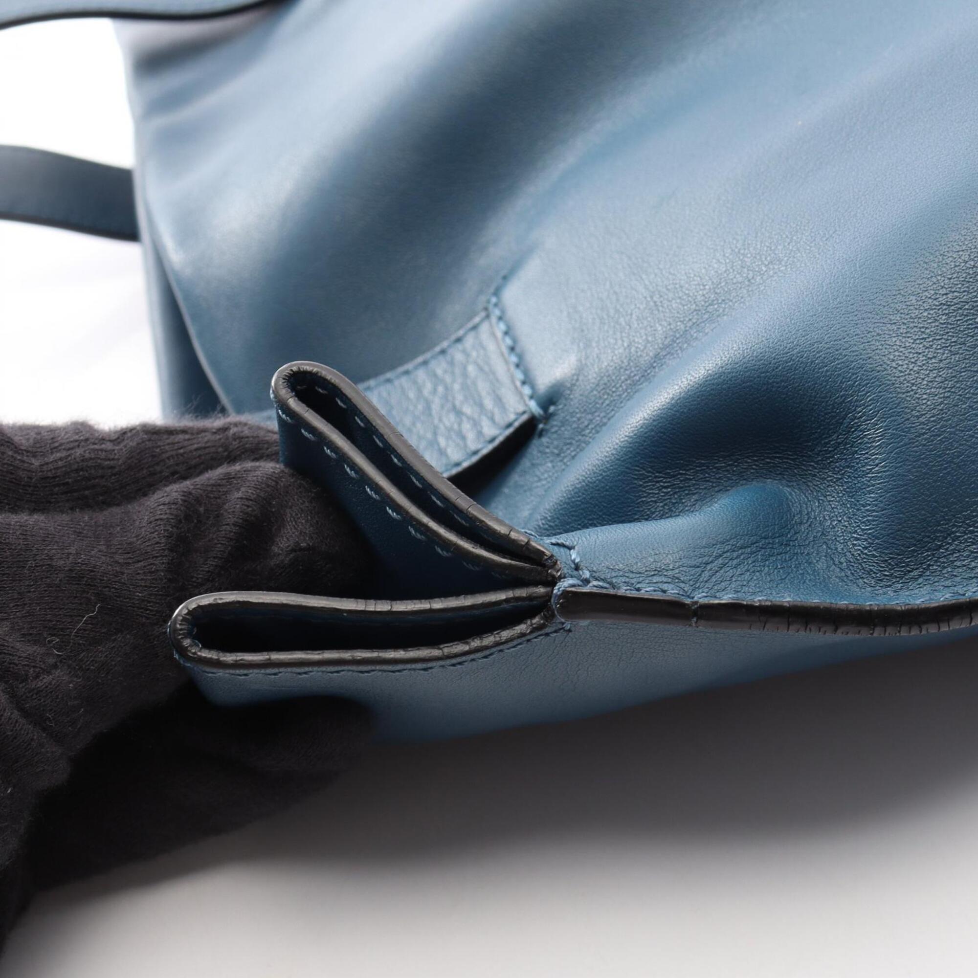 Loewe Blue Leather Handbag Tote Bag (Pre-Owned)