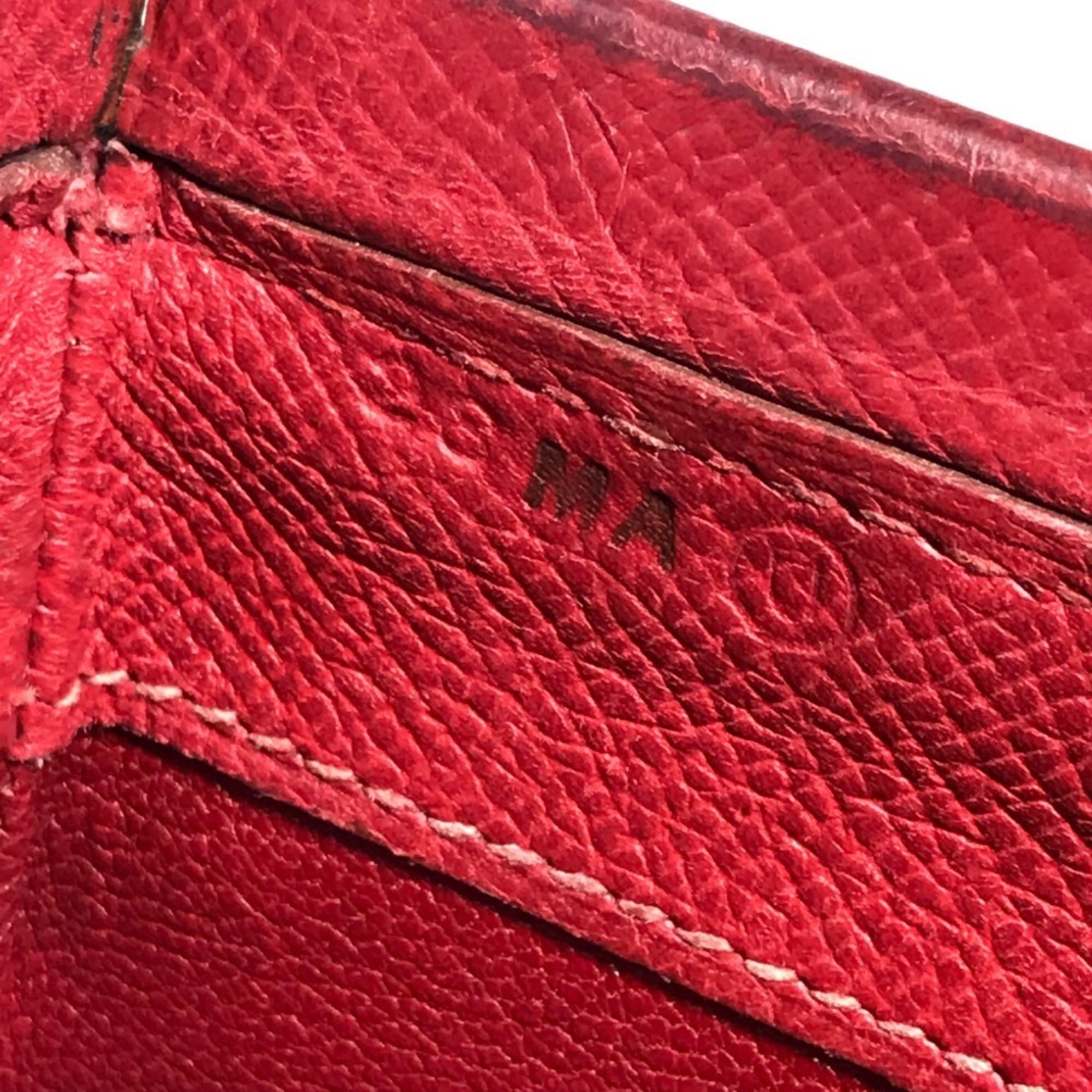 Hermes Red Color Courchevel Leather Shoulder Bag Tote Bag (Pre-Owned)