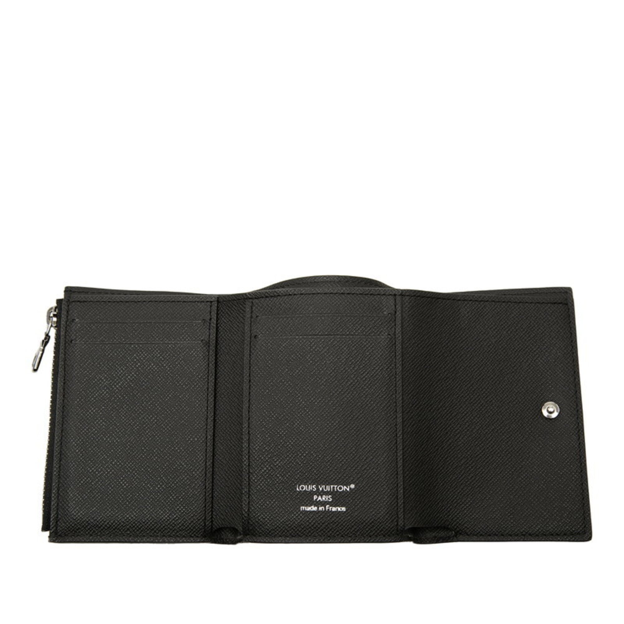 Louis Vuitton Black Gray Pvc Leather Wallet (Tri-Fold) (Pre-Owned)