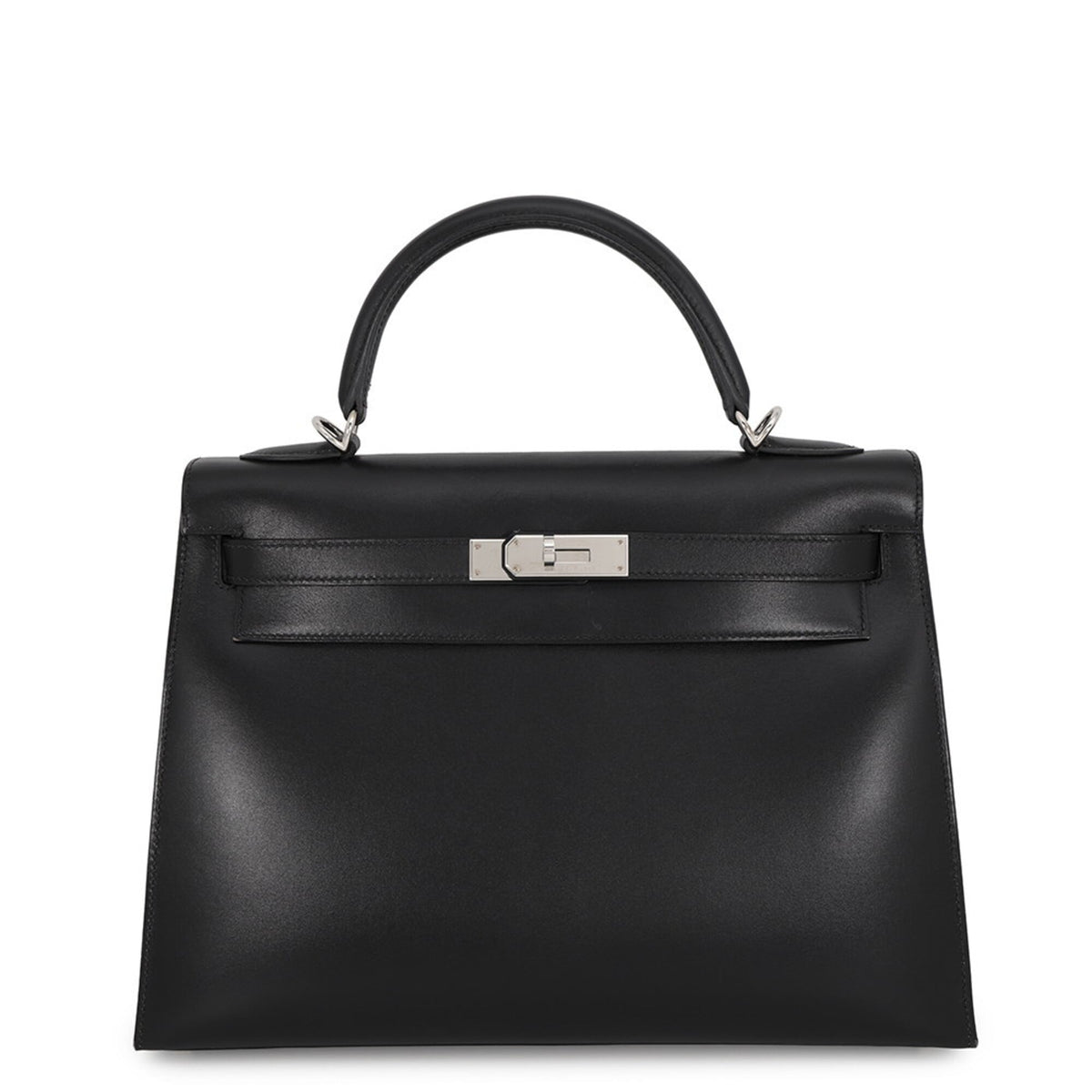 Hermes Kelly Black Box Calf Leather Handbag (Pre-Owned)