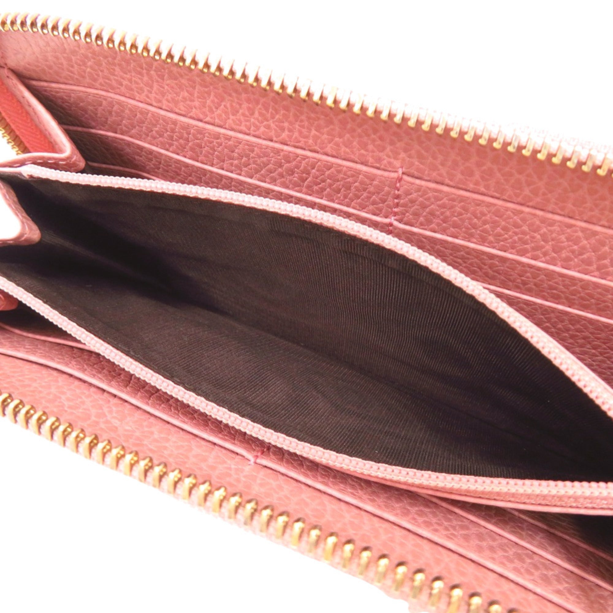Gucci Pink Leather Long Wallet (Bi-Fold) (Pre-Owned)
