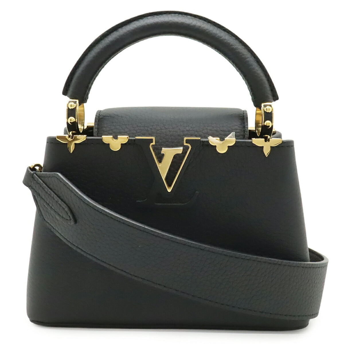 Louis Vuitton Black Noir Leather Handbag Shoulder Bag (Pre-Owned)