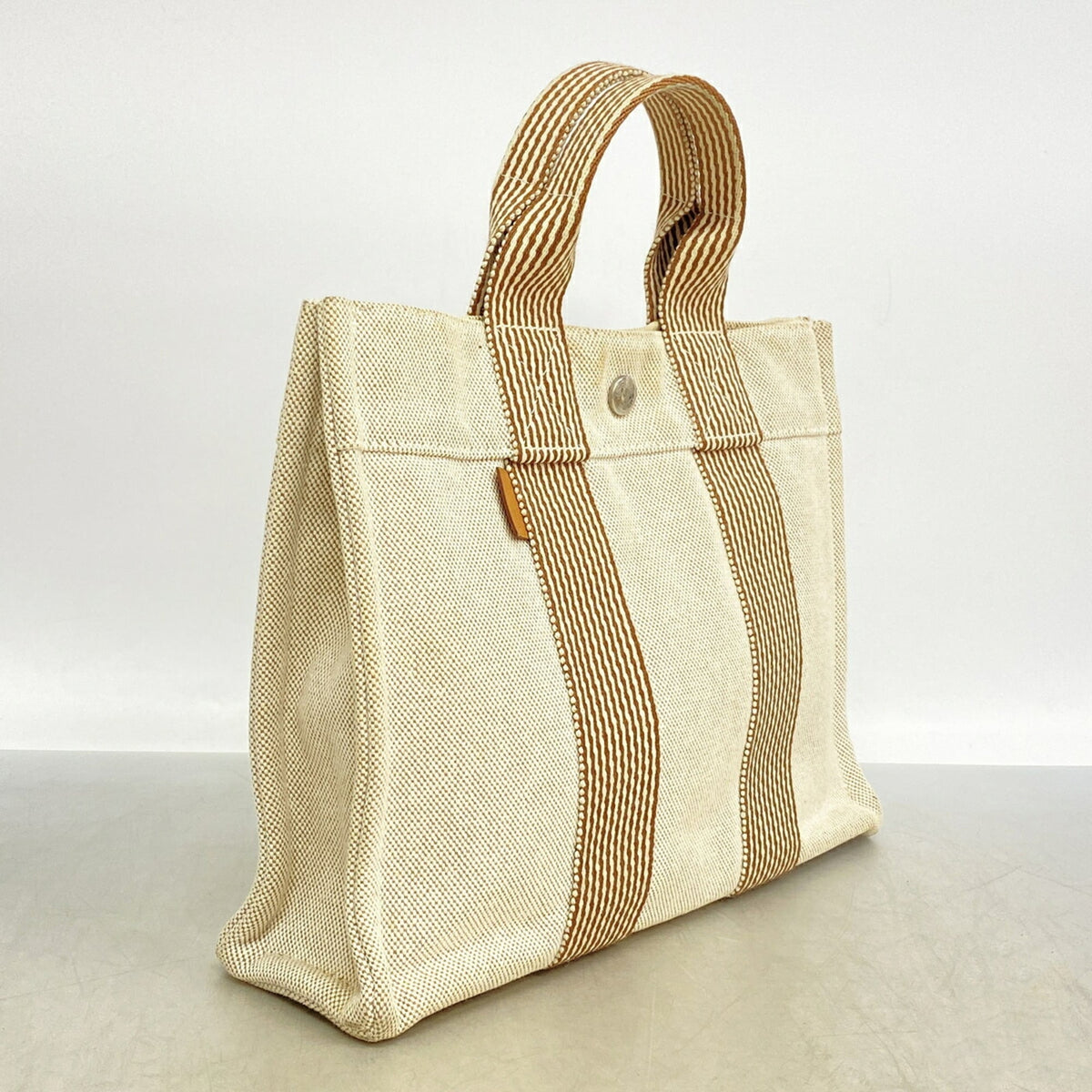 Hermes Beige Canvas Tote Bag (Pre-Owned)
