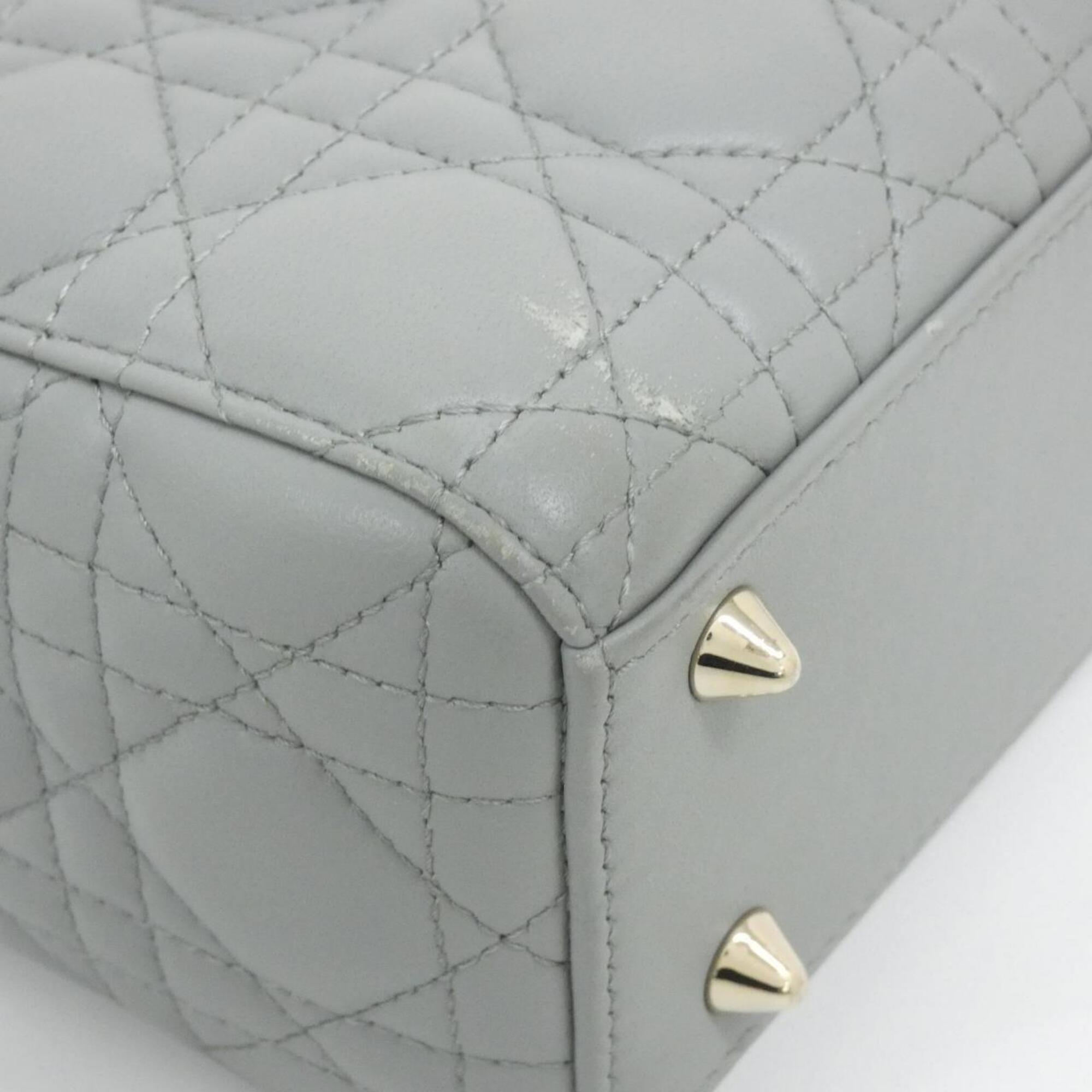 Christian Dior Gray Leather Handbag (Pre-Owned)