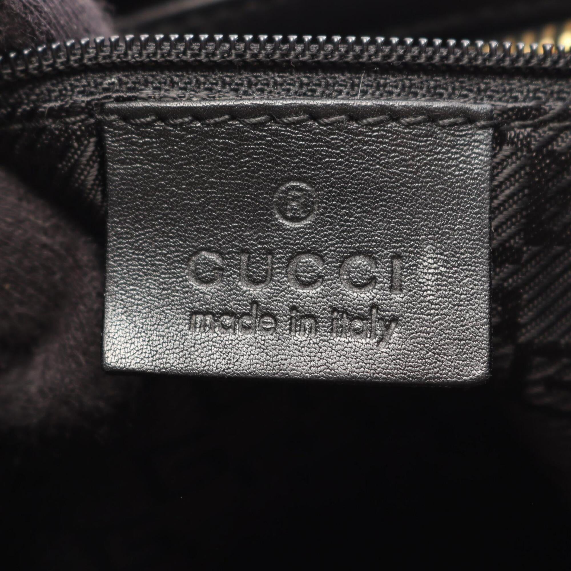 Gucci Black Suede Leather Handbag Shoulder Bag (Pre-Owned)