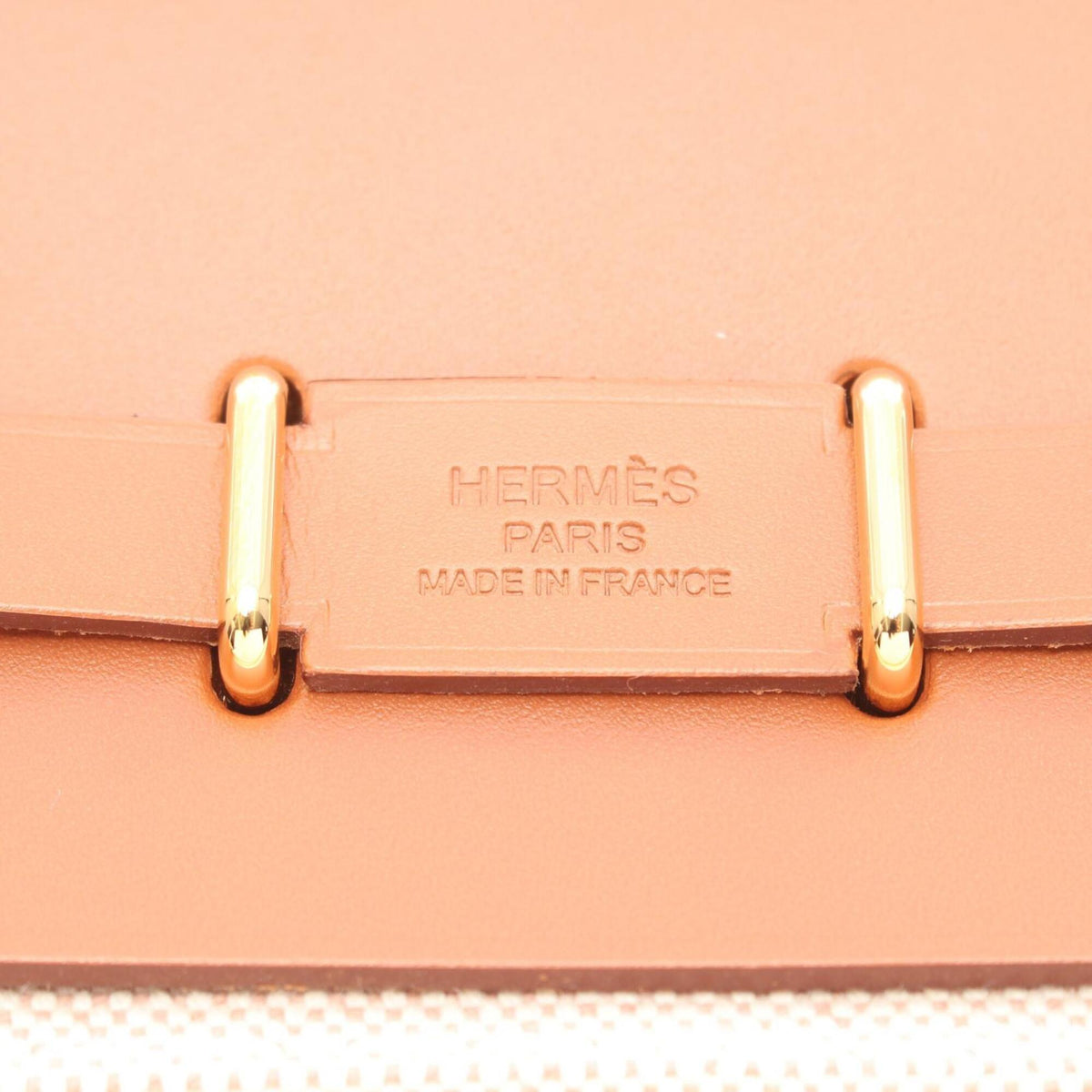 Hermes Beige Brown Ecru Canvas Toile H Handbag Shoulder Bag (Pre-Owned)