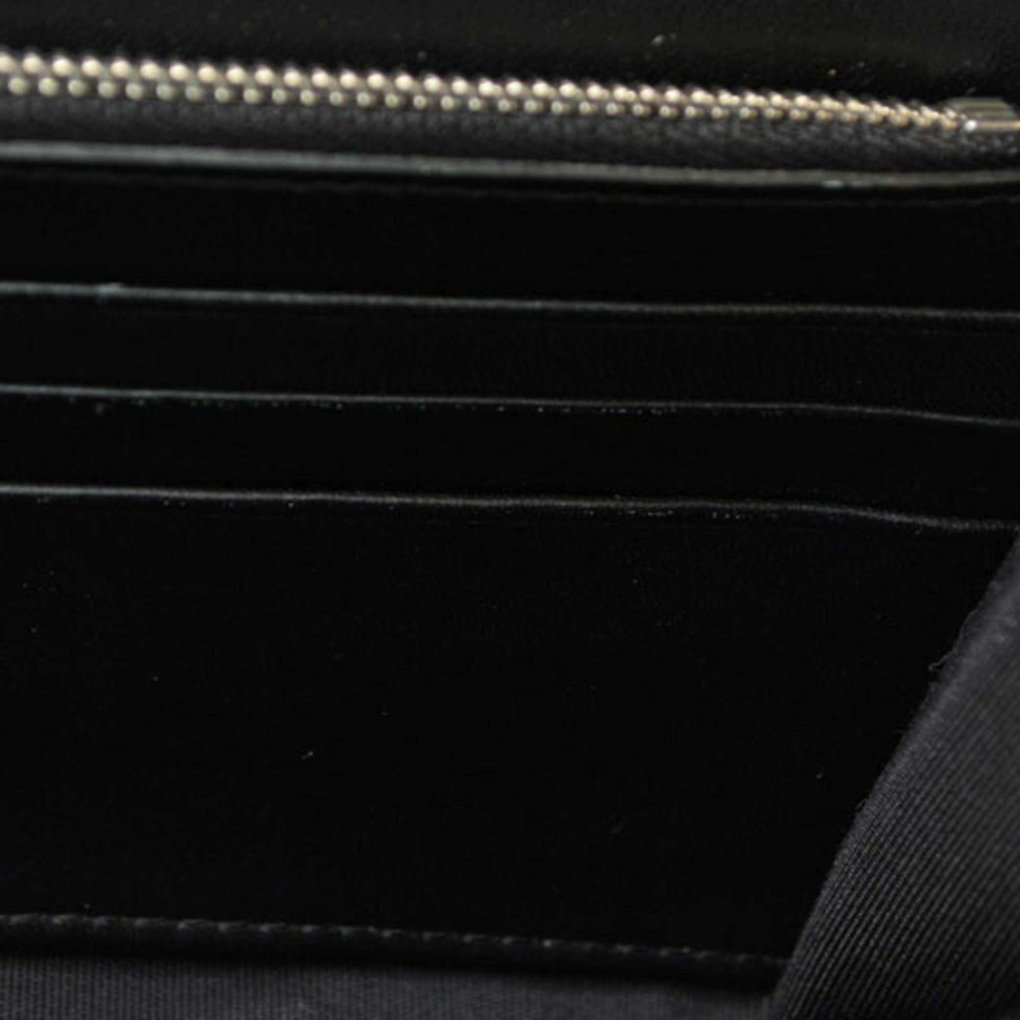 Jimmy Choo Black Leather Rhinestone Chain/Shoulder Wallet (Pre-Owned)