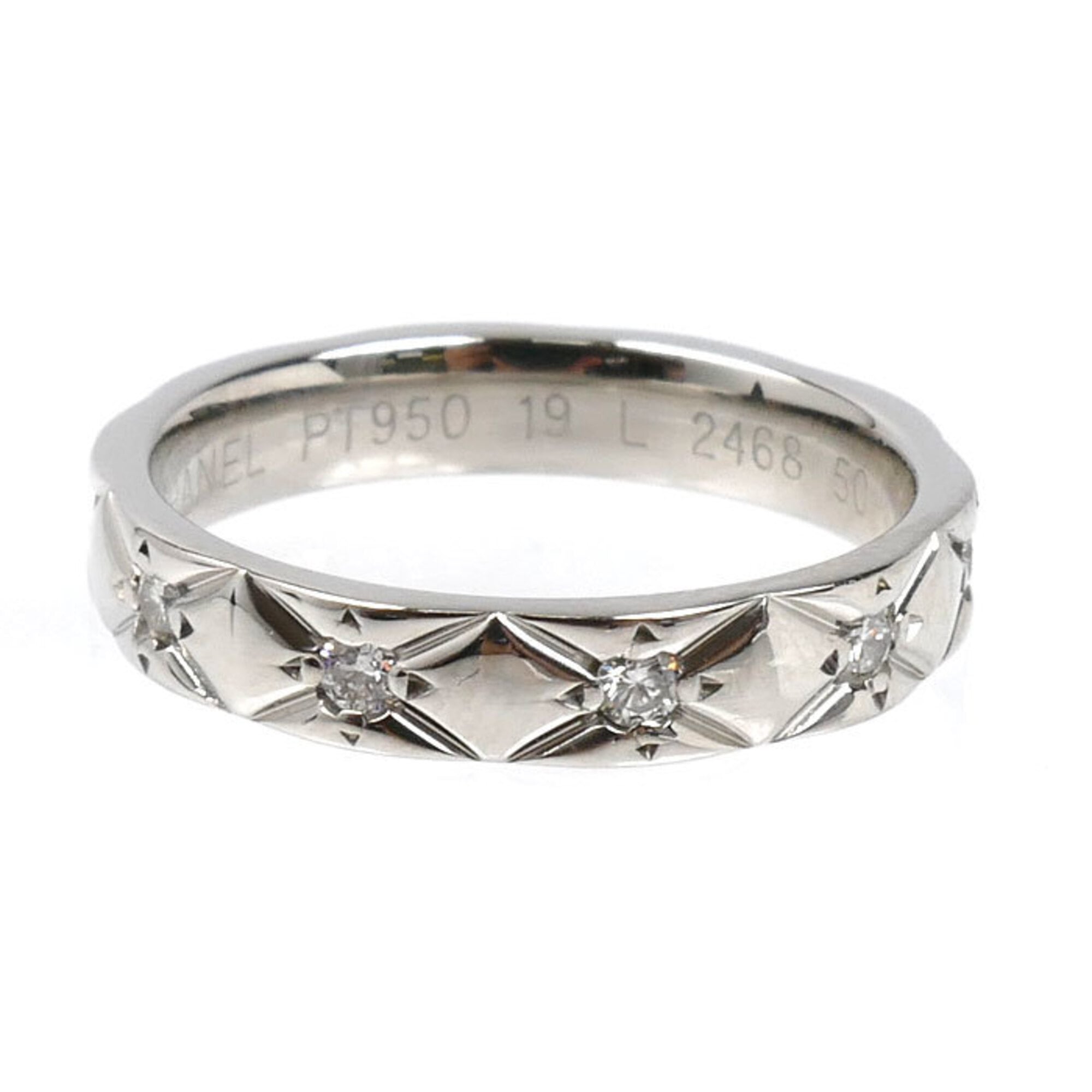 Chanel Platinum 950 Band Ring (Pre-Owned)