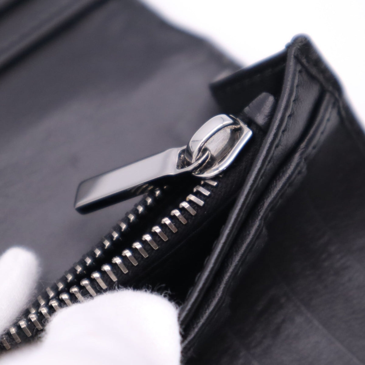 Christian Dior Black Canvas Leather Long Wallet (Bi-Fold) (Pre-Owned)