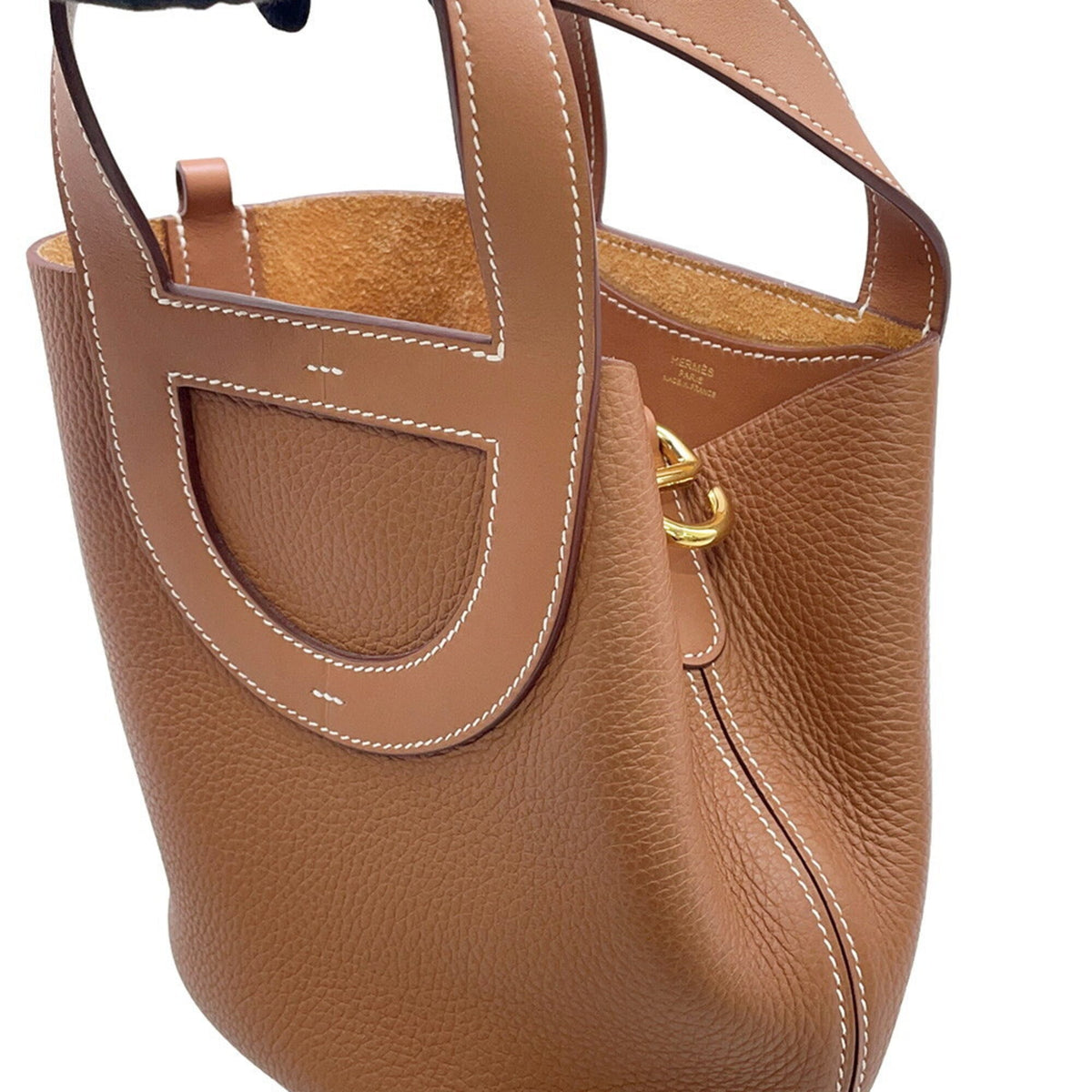 Hermes Kara Gold Taurillon Clemence Leather Swift Leather Tote Bag (Pre-Owned)