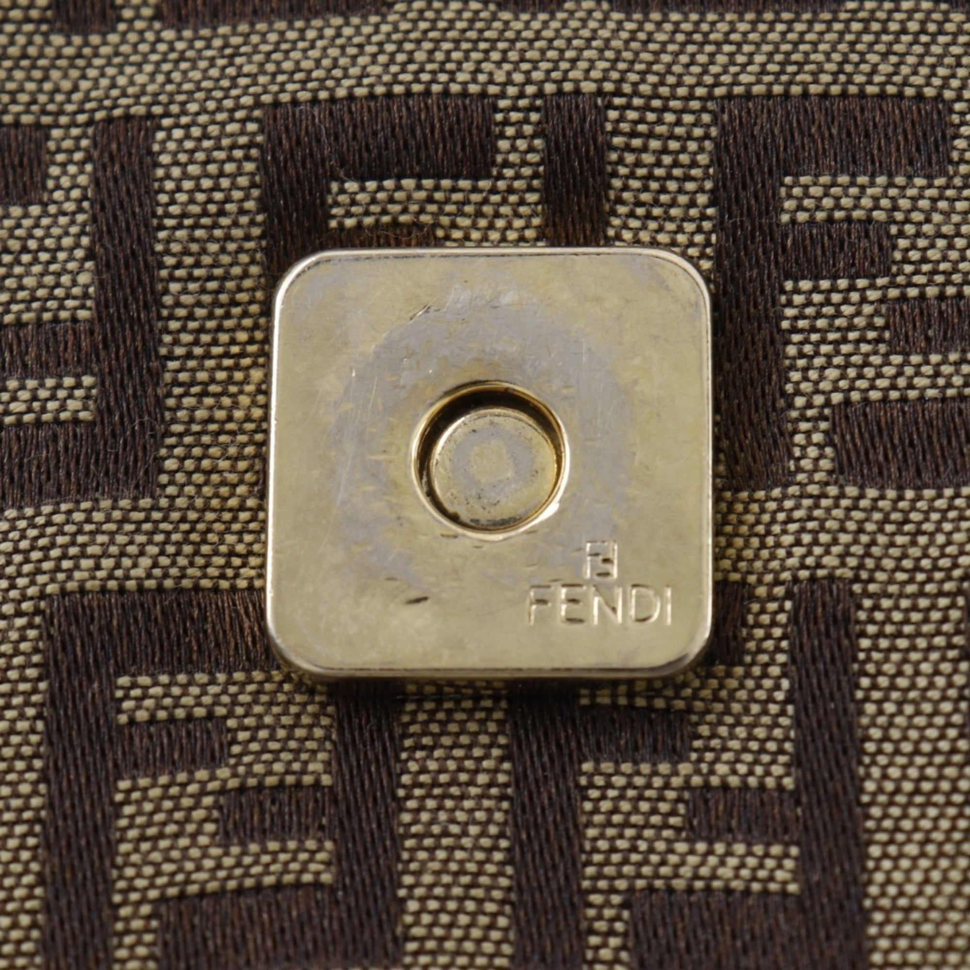 Fendi Brown Nylon Canvas Shoulder Bag (Pre-Owned)