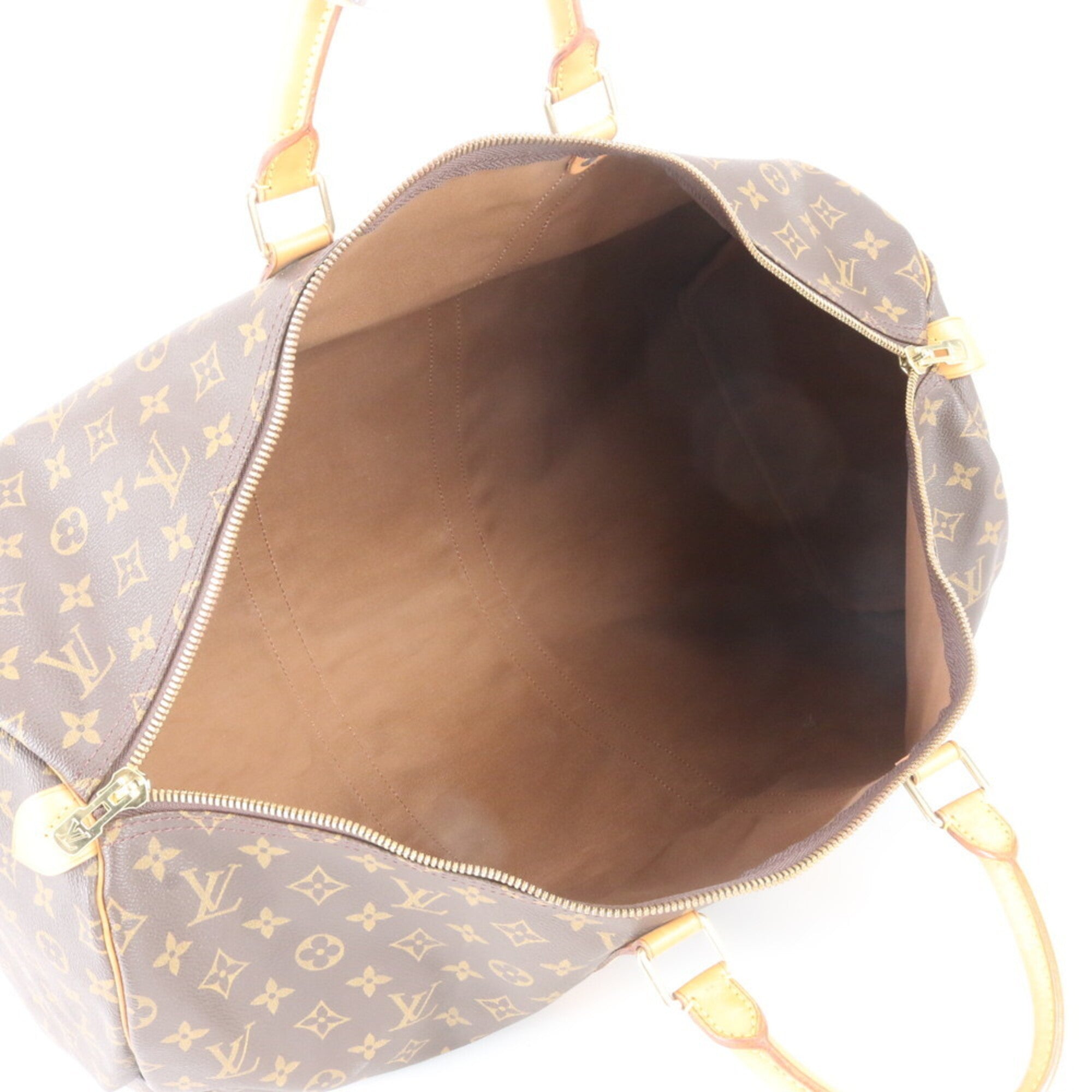 Louis Vuitton Brown Leather Coated Canvas Boston Bag Tote Bag (Pre-Owned)