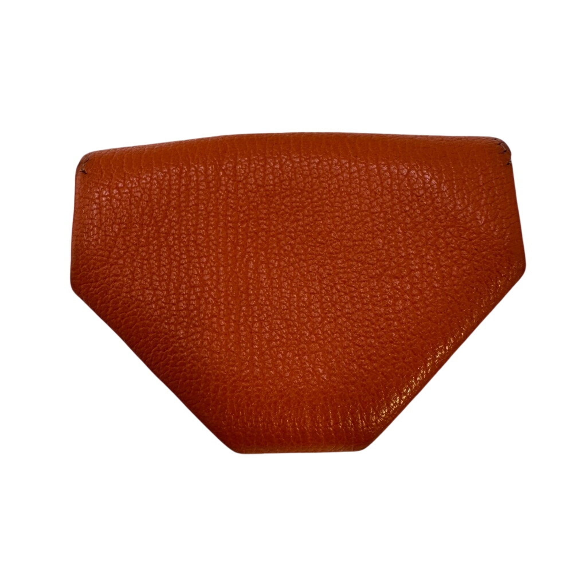 Hermes Orange Leather Coin Purse/Coin Case (Pre-Owned)