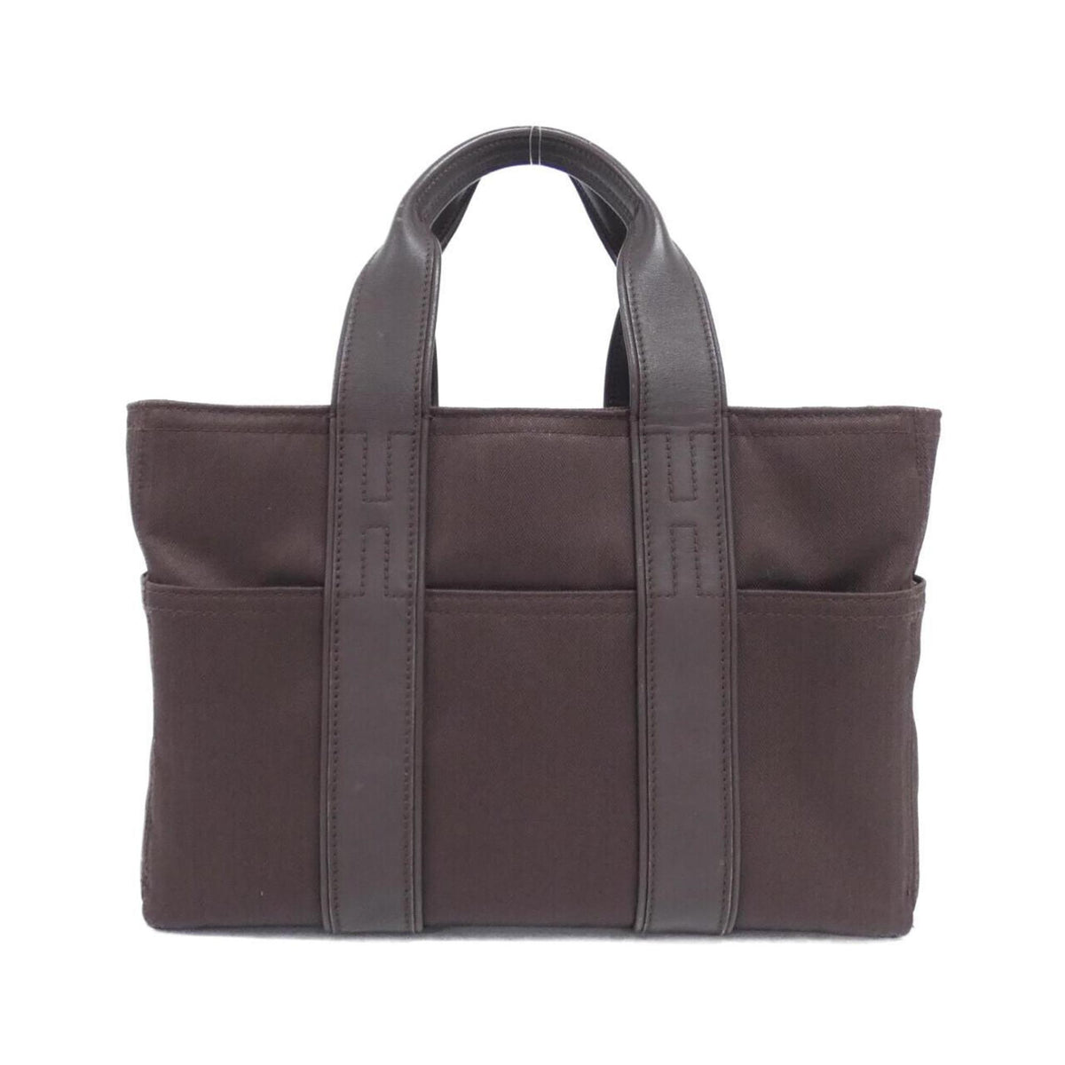 Hermes Havane Toile Chevron Handbag (Pre-Owned)
