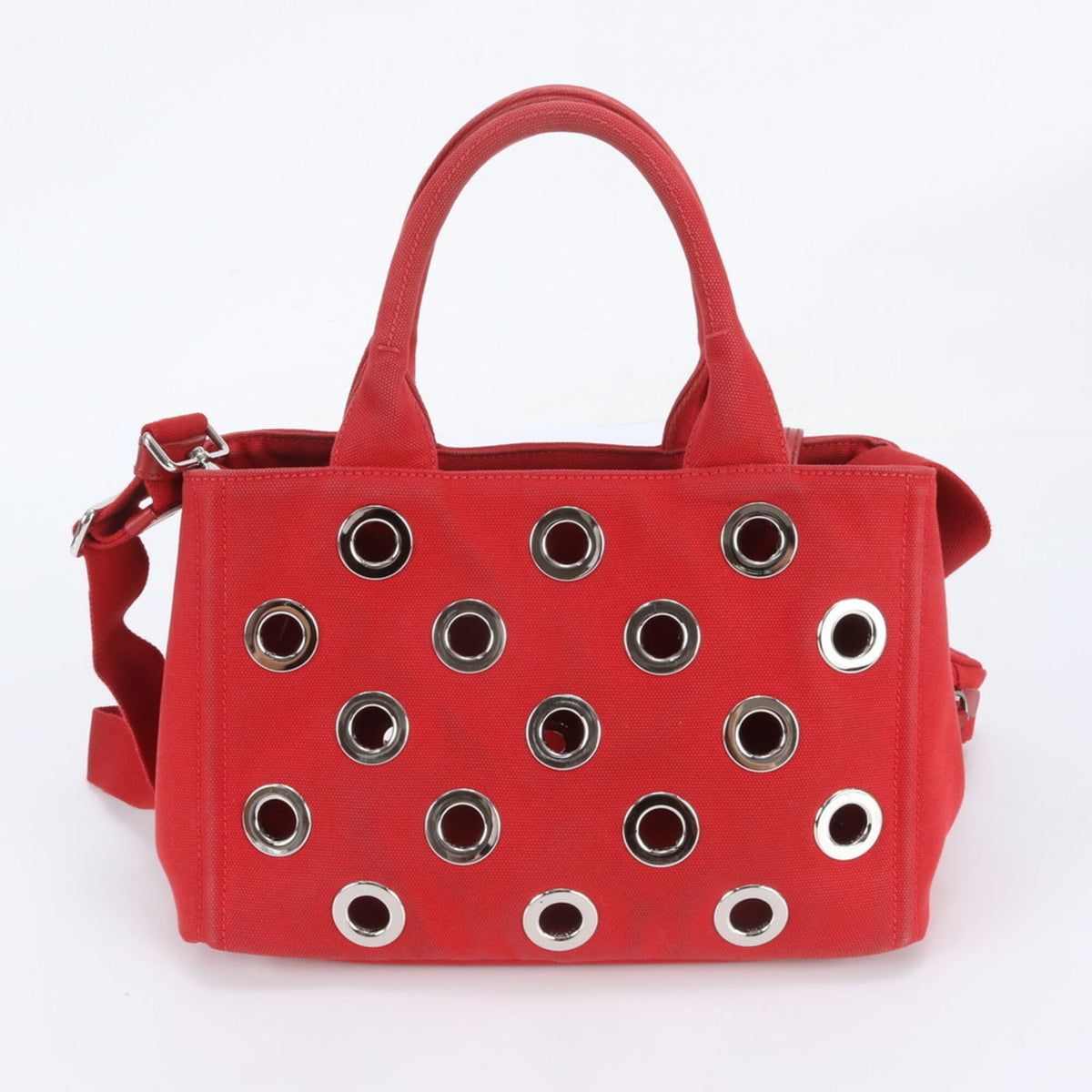 Prada Red Color Shoulder Bag Tote Bag (Pre-Owned)
