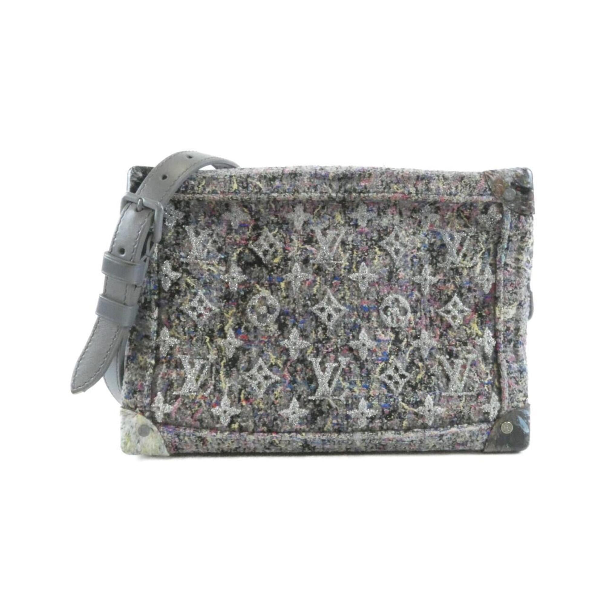 Louis Vuitton Gris Wool Cotton Shoulder Bag (Pre-Owned)