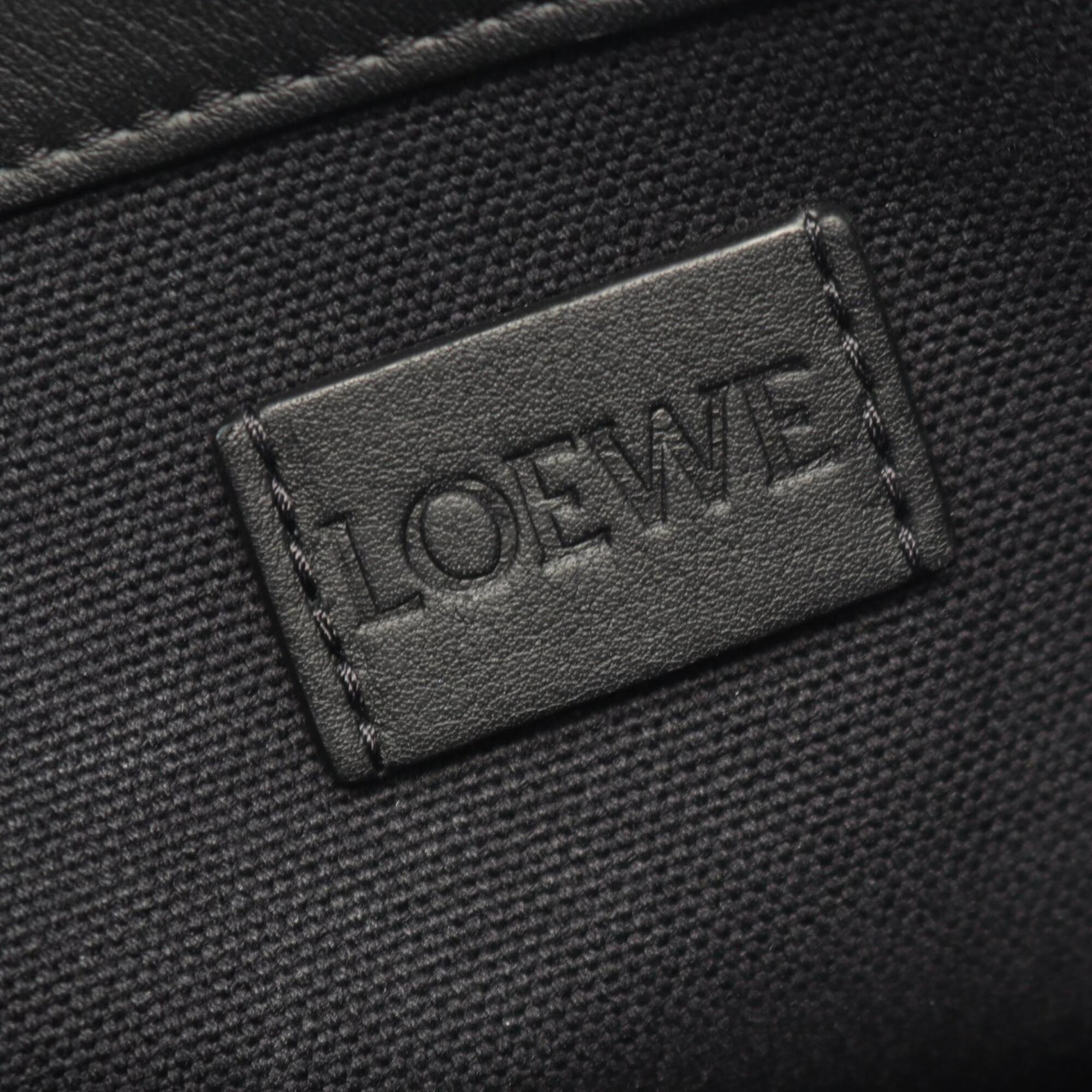 Loewe Black Canvas Leather Handbag Tote Bag (Pre-Owned)