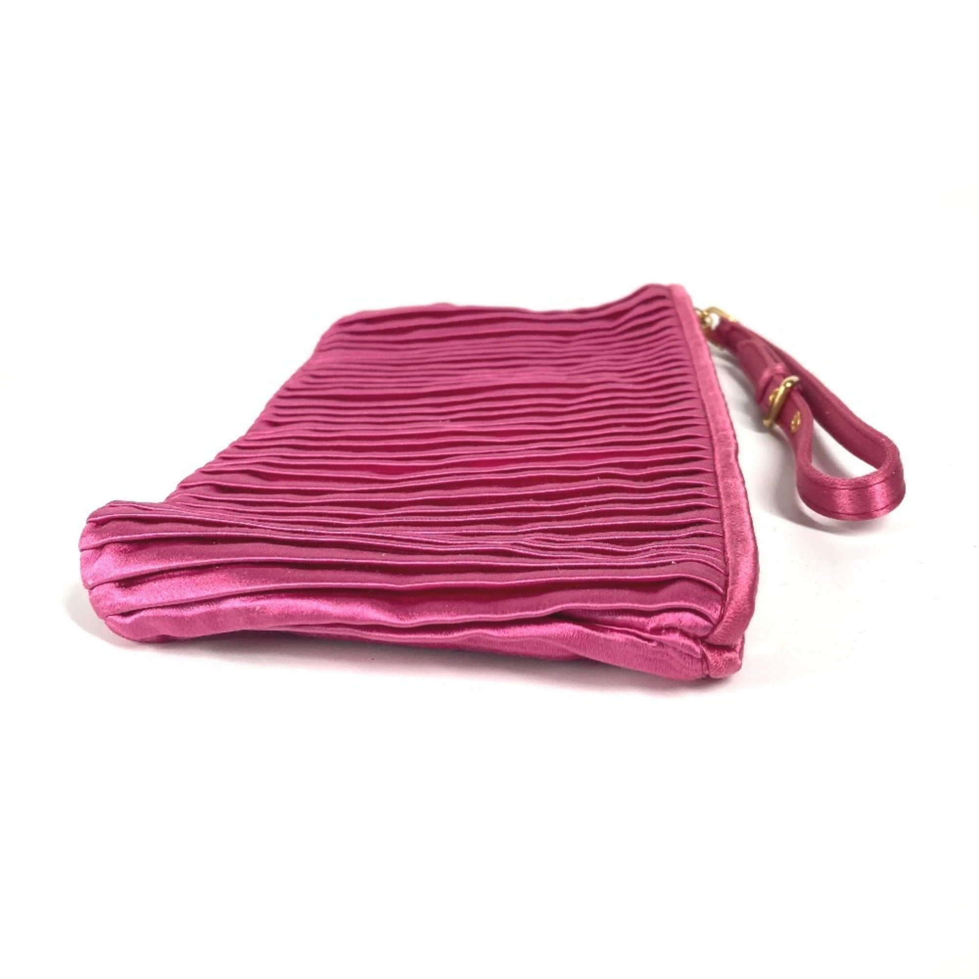 Miu Miu Pink Rayon Silk Clutch Bag Pouch (Pre-Owned)