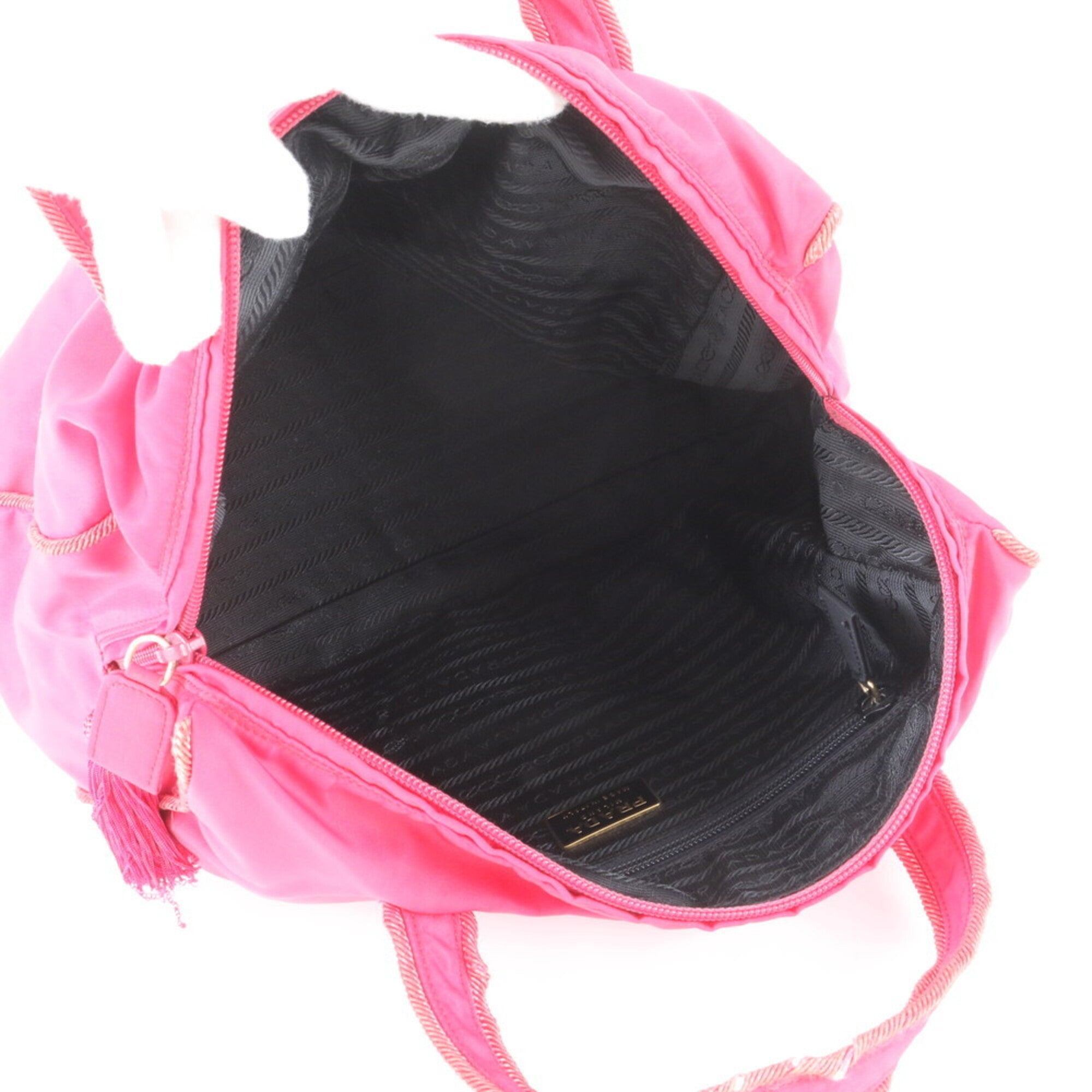Prada Pink Nylon Handbag Tote Bag (Pre-Owned)