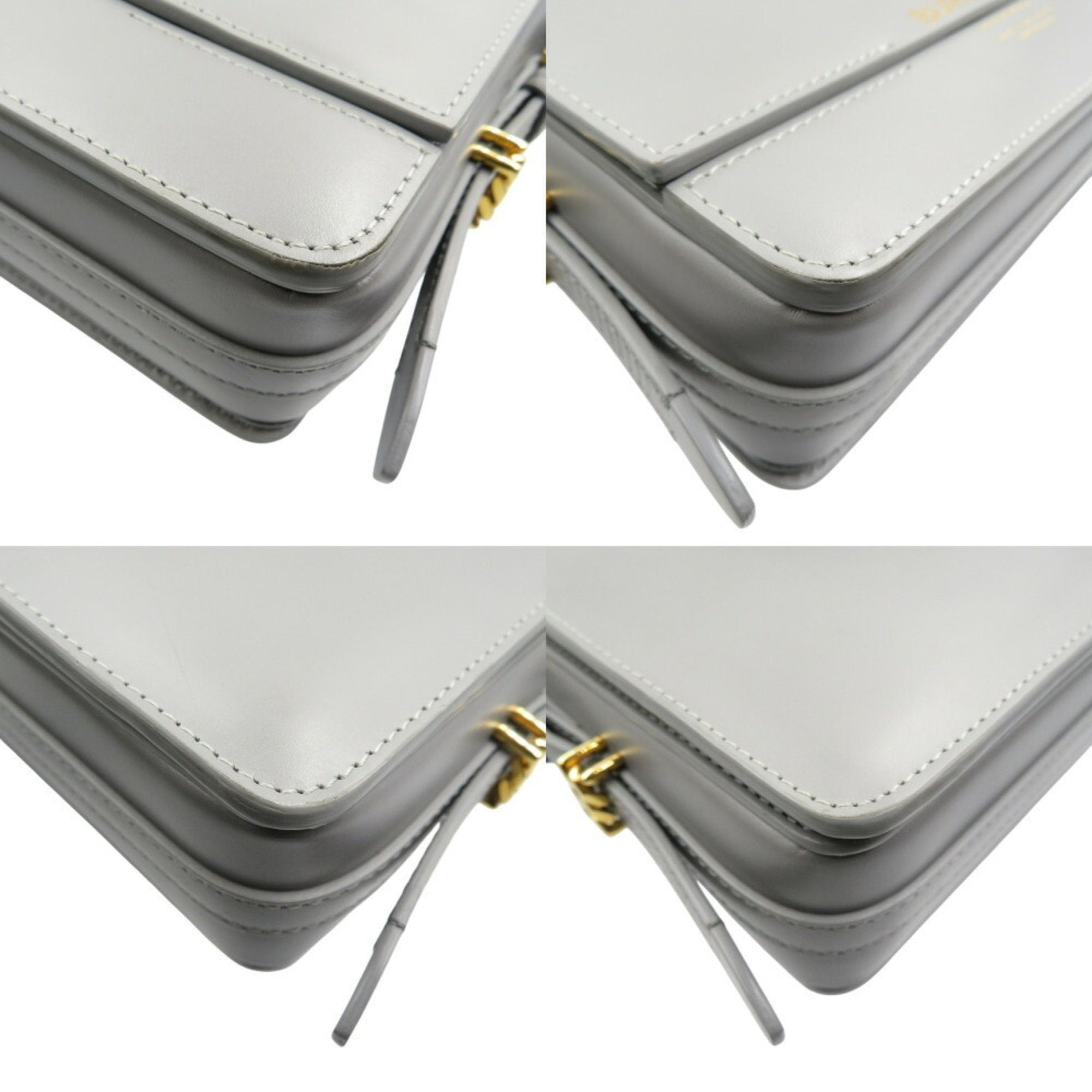 Burberry Gray Leather Shoulder Bag (Pre-Owned)