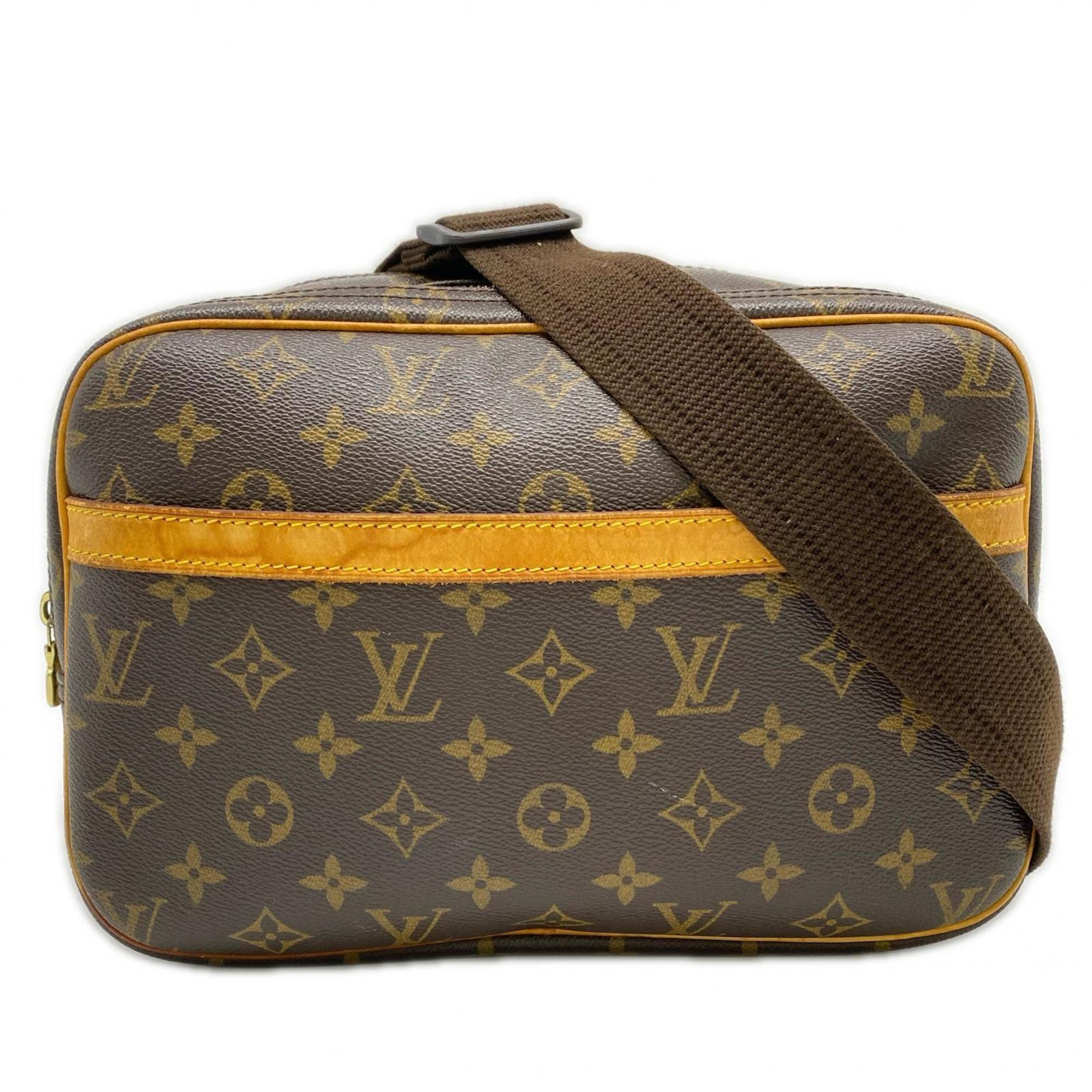 Louis Vuitton Brown Coated Canvas Leather Shoulder Bag (Pre-Owned)