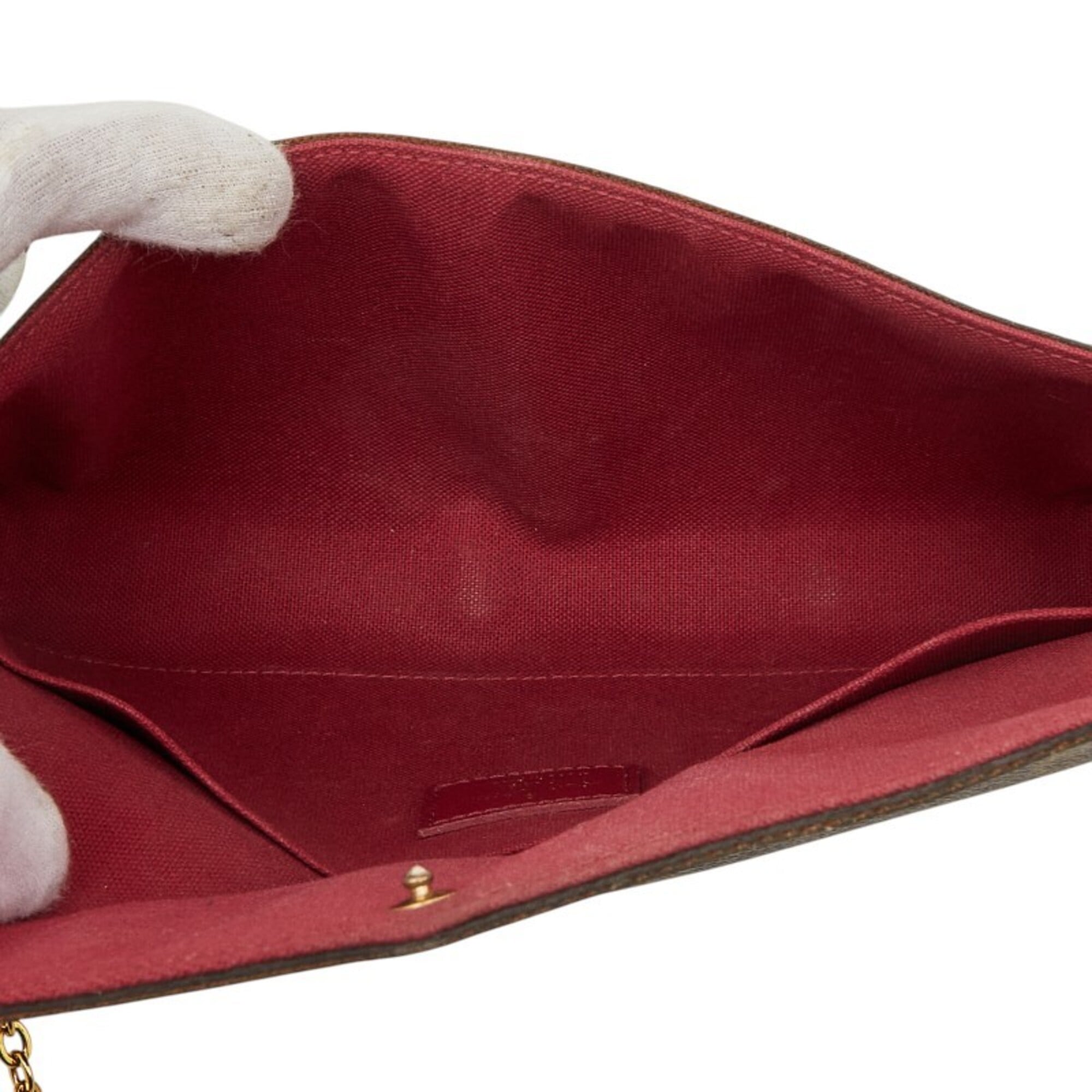Louis Vuitton Brown Fuchsia Monogram Monogram Pochette Shoulder Bag (Pre-Owned)