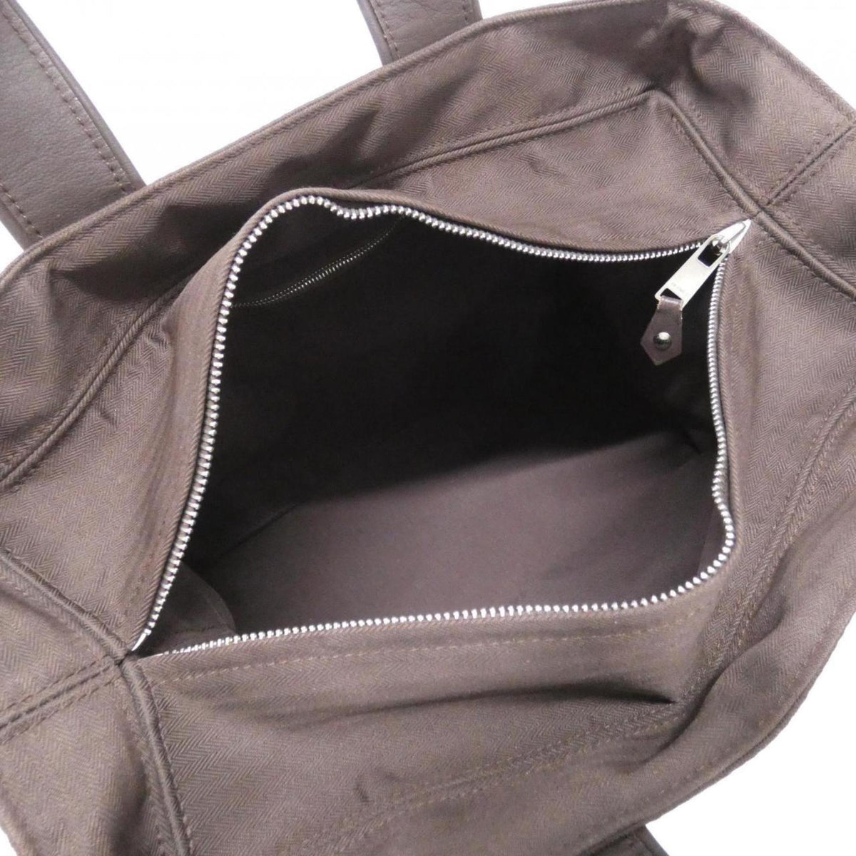 Hermes Havane Toile Chevron Handbag (Pre-Owned)