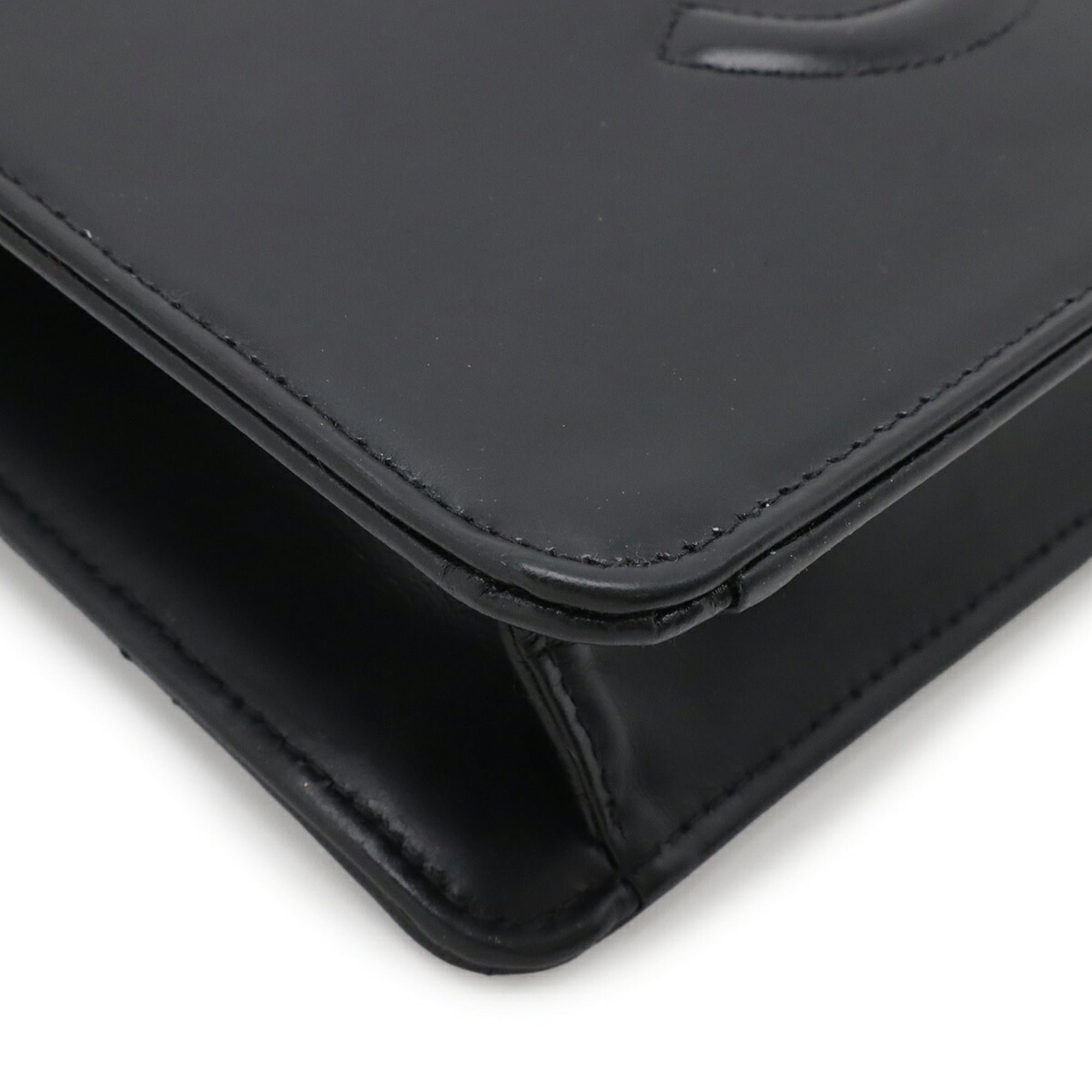 Chanel Black Leather Clutch Bag (Pre-Owned)