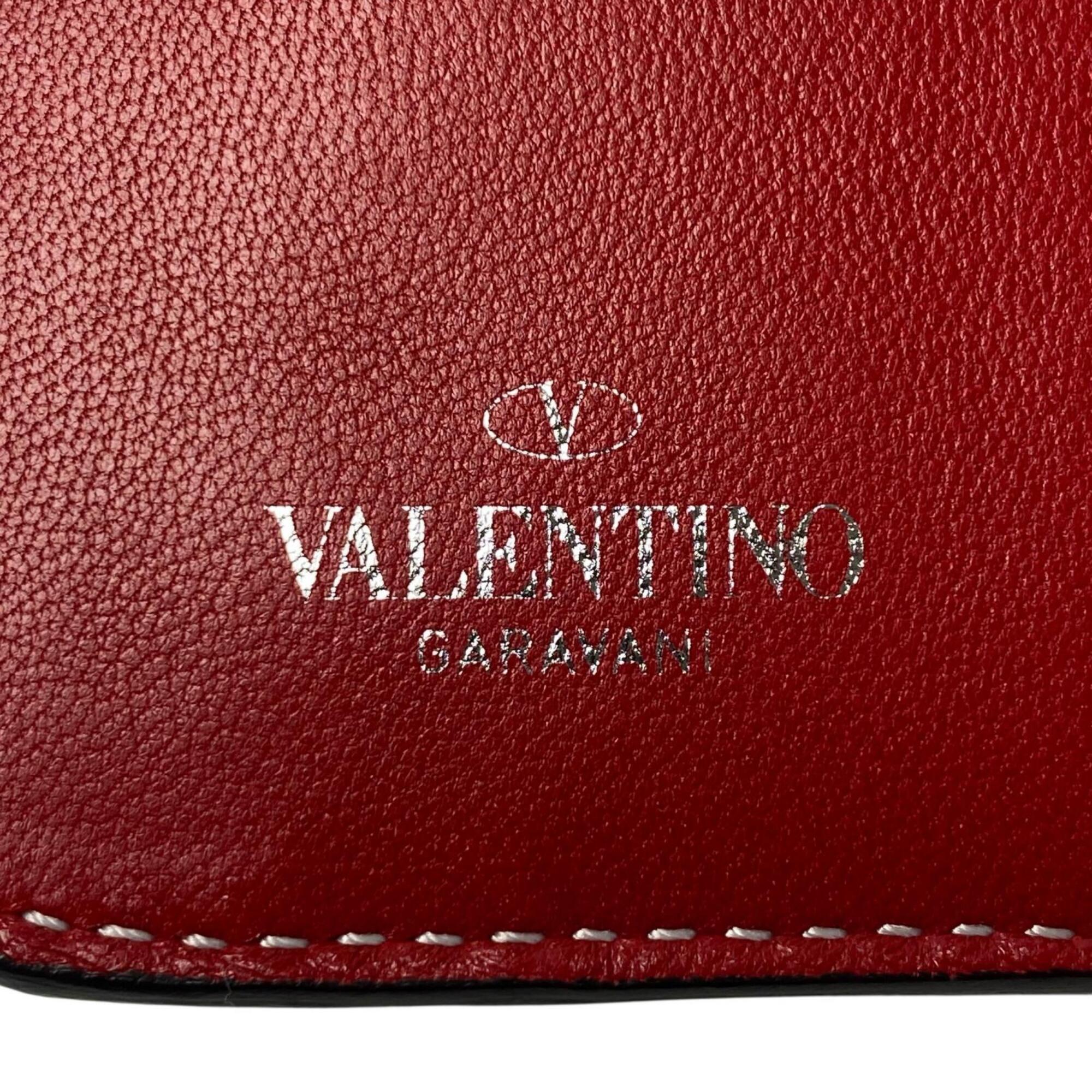 Valentino Garavani Red Color White Leather Wallet (Bi-Fold) (Pre-Owned)