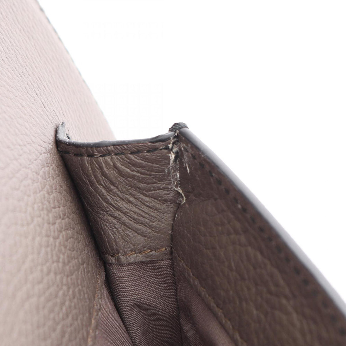 Bottega Veneta Gray Leather Briefcase Handbag (Pre-Owned)