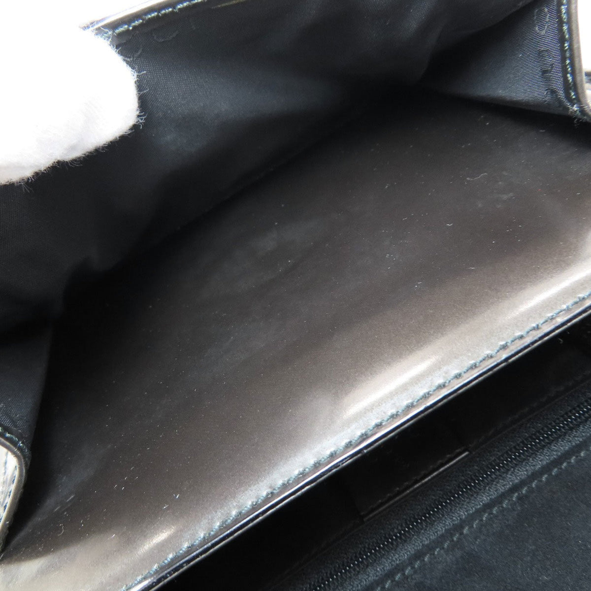 Gucci Black Gray Patent Leather Shoulder Bag (Pre-Owned)