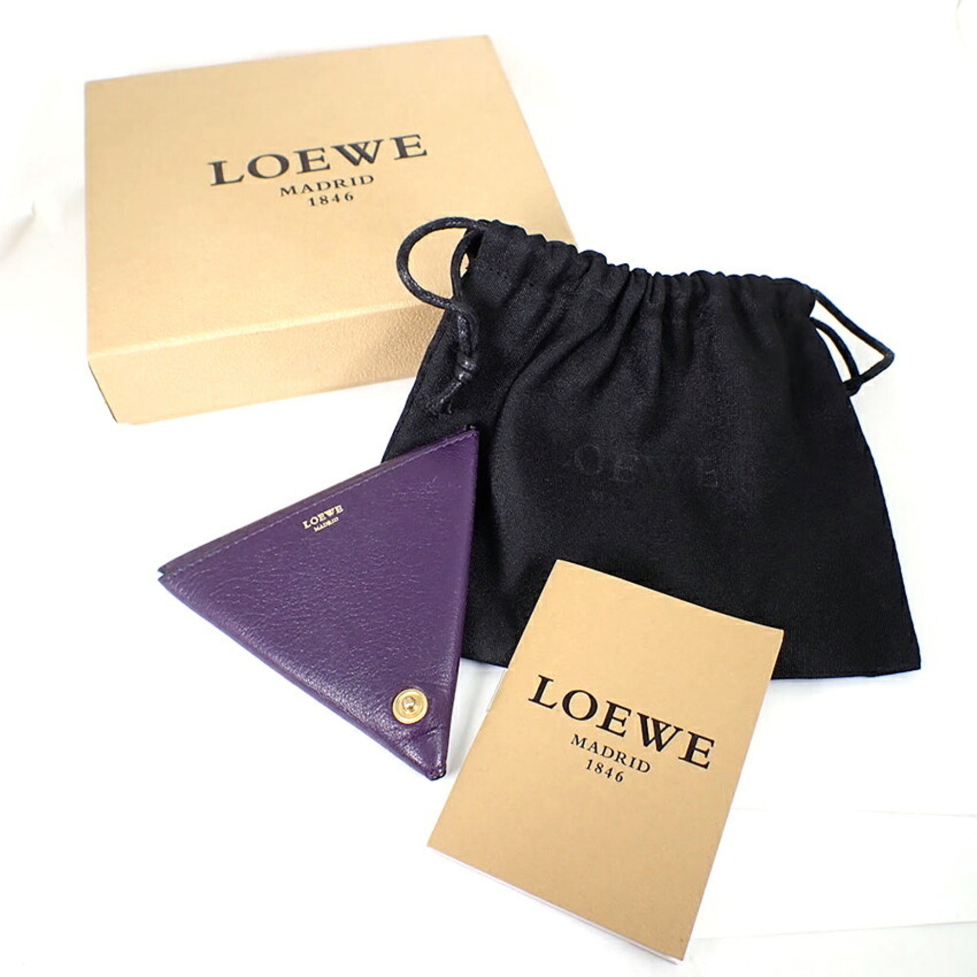 Loewe Gold Leather Coin Purse/Coin Case (Pre-Owned)