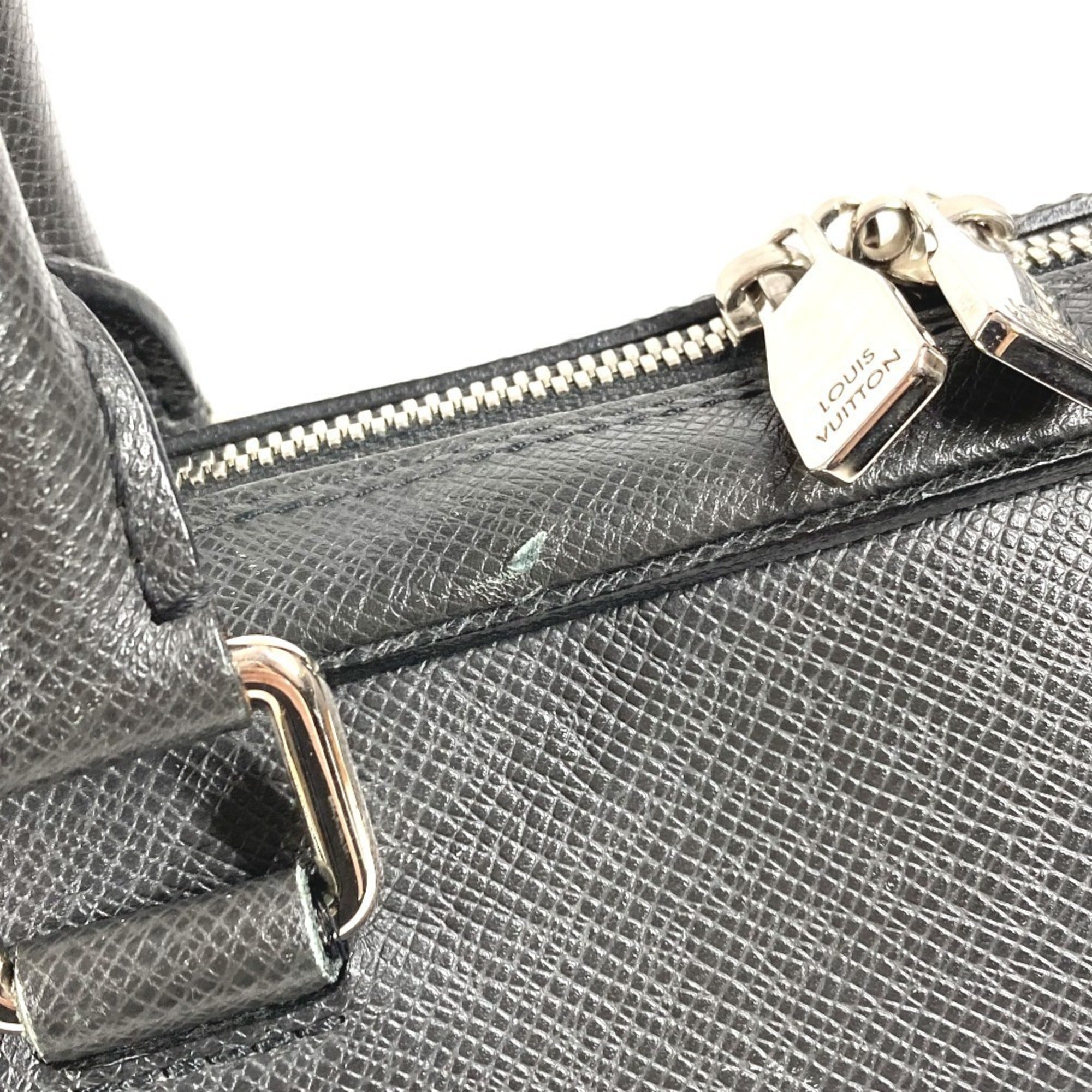 Louis Vuitton Black Taiga Leather Briefcase Handbag Tote Bag (Pre-Owned)