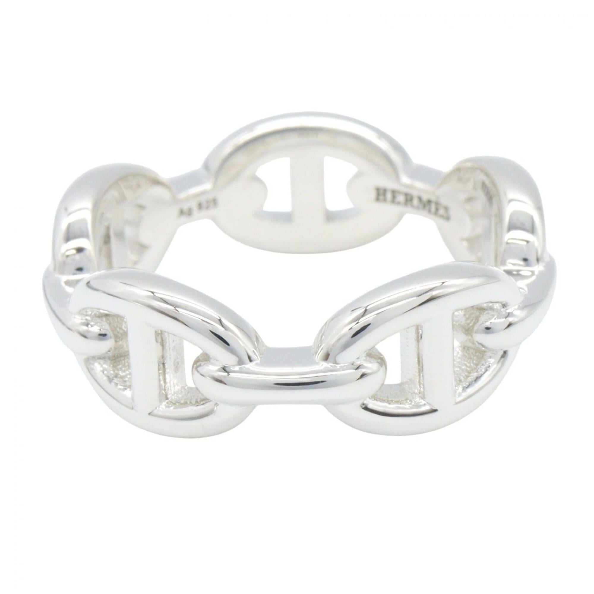 Hermes Silver Silver 925 Band Ring (Pre-Owned)