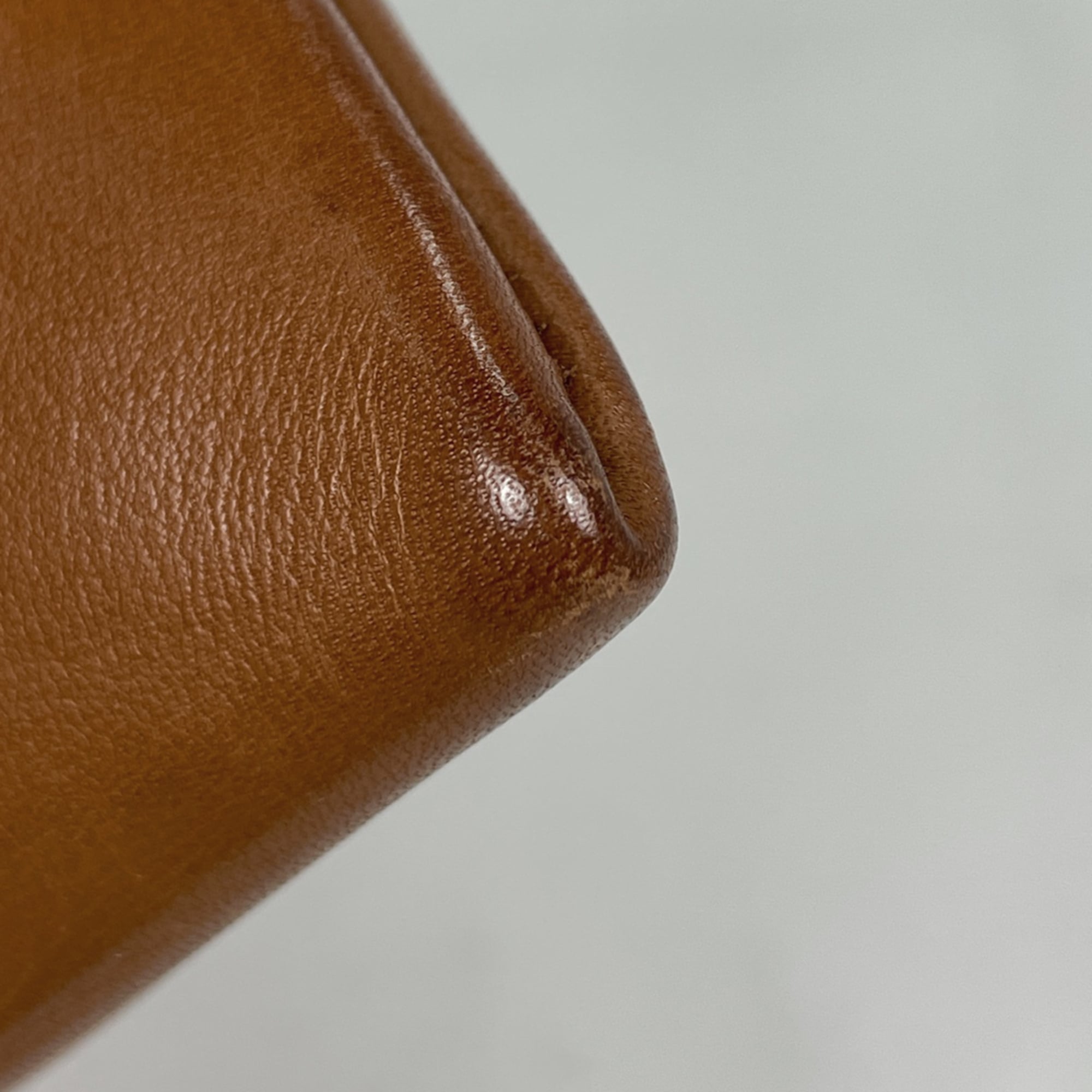 Hermes Red Brown Silk Leather Pouch Shoulder Bag (Pre-Owned)