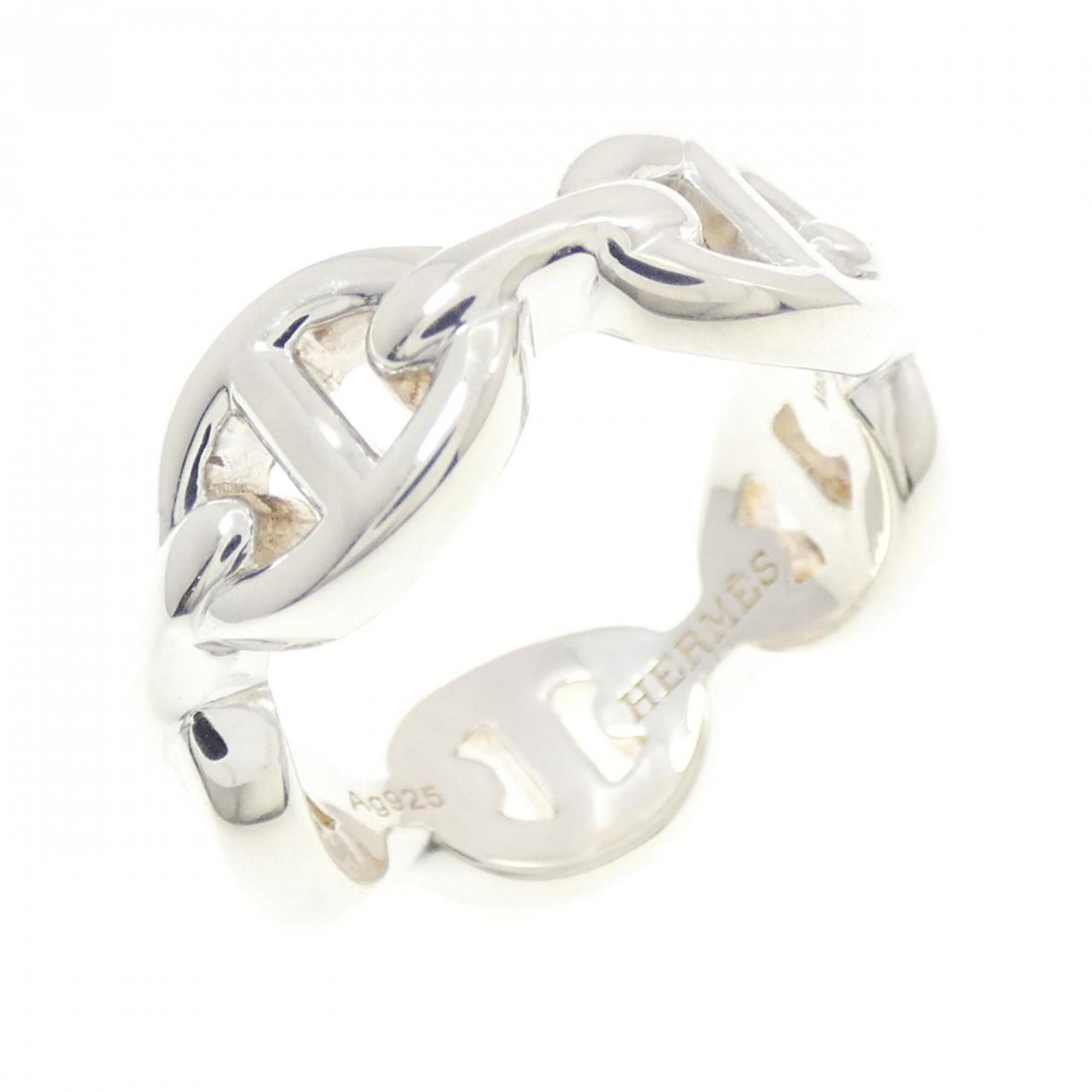 Hermes Silver 925 Band Ring (Pre-Owned)