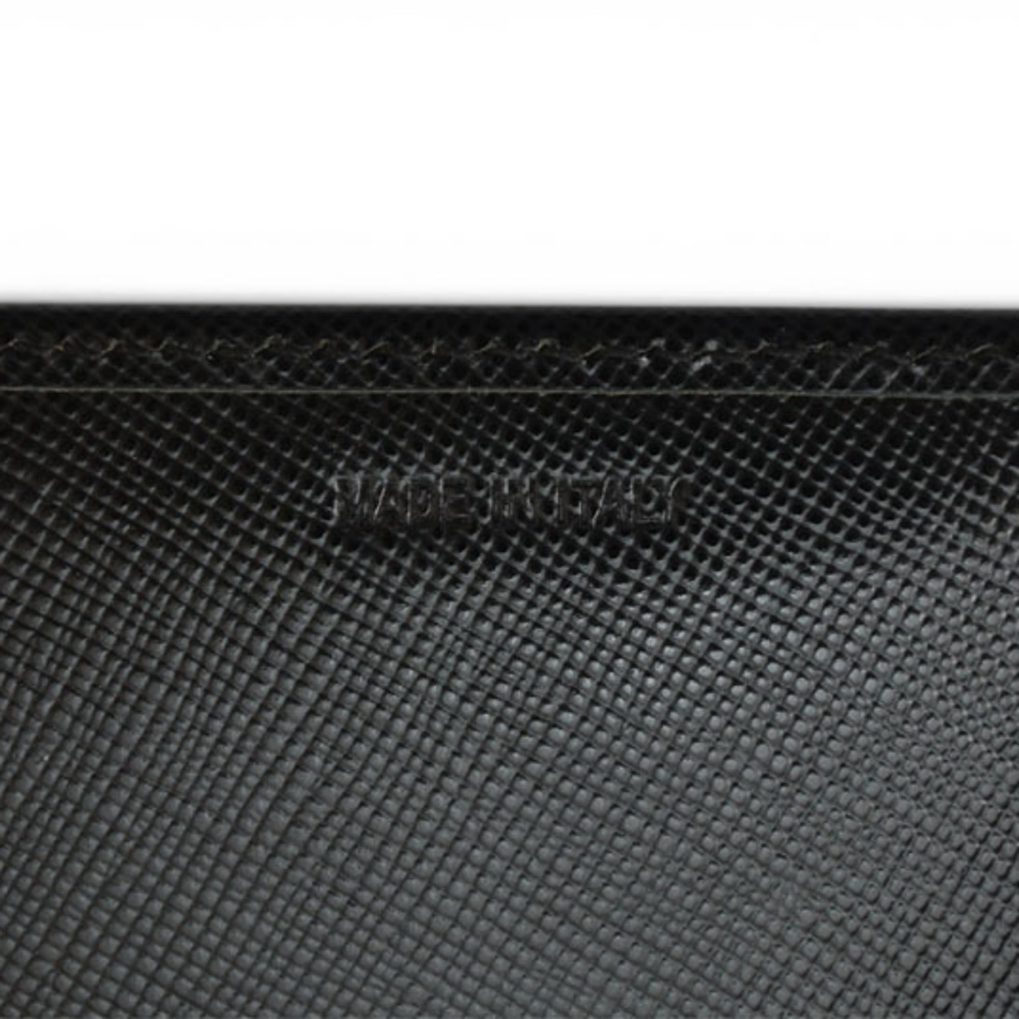 Prada Saffiano Black Nero Leather Long Wallet (Bi-Fold) (Pre-Owned)