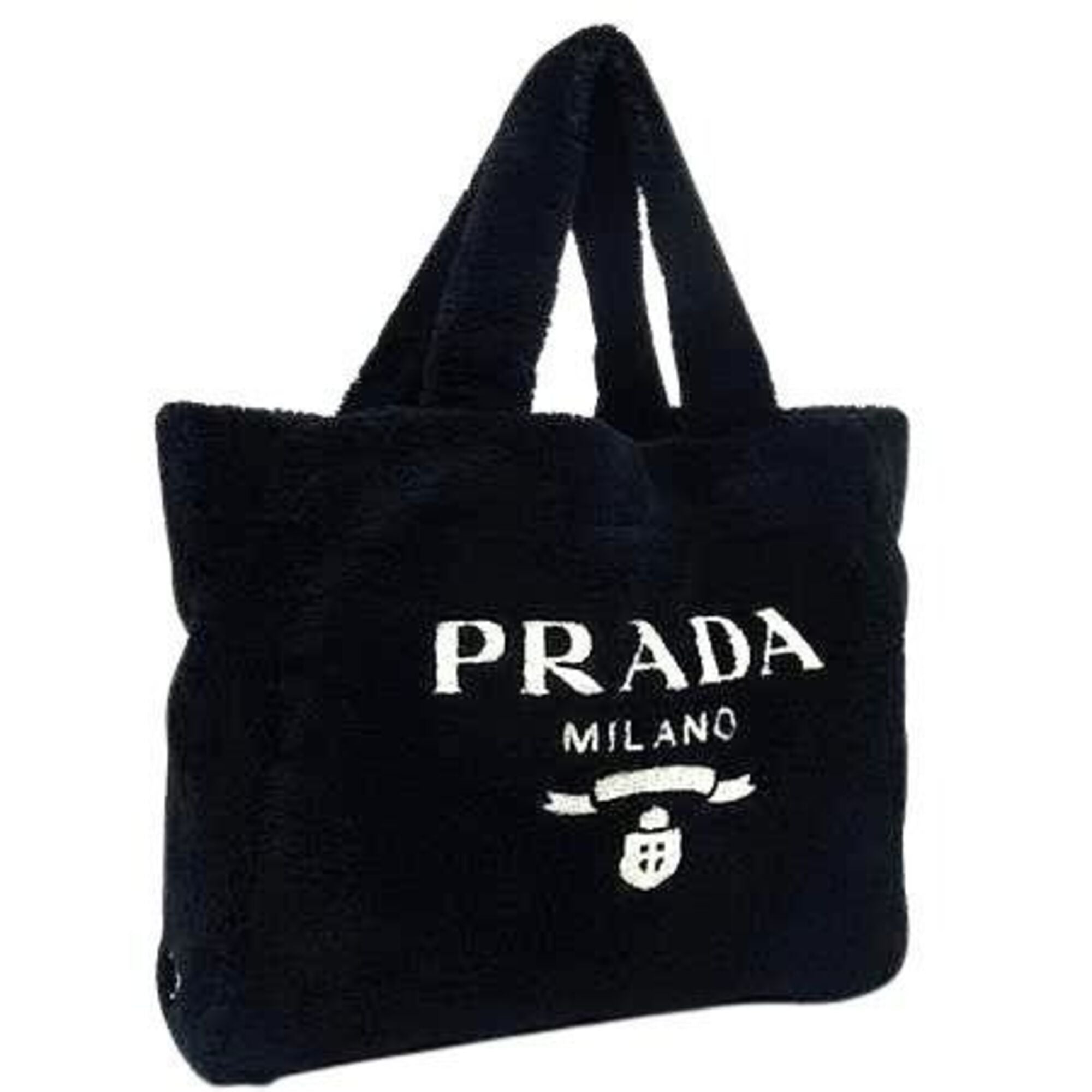 Prada Black Pile Fabric Tote Bag (Pre-Owned)