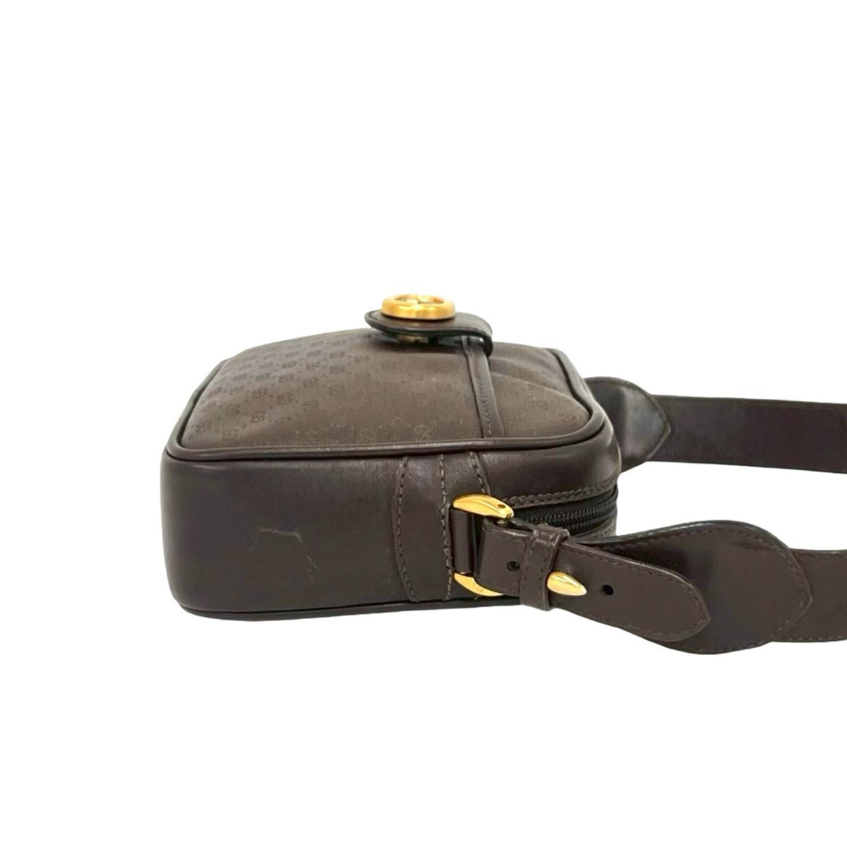 Gucci Brown Leather Pvc Pochette Shoulder Bag (Pre-Owned)