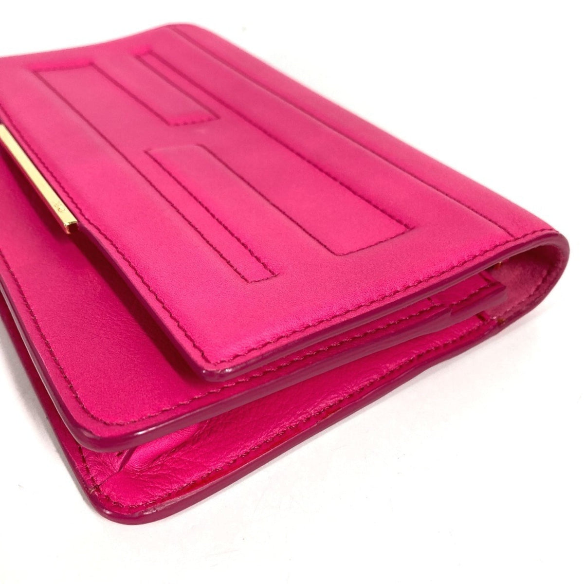 Fendi Pink Leather Chain/Shoulder Wallet (Pre-Owned)