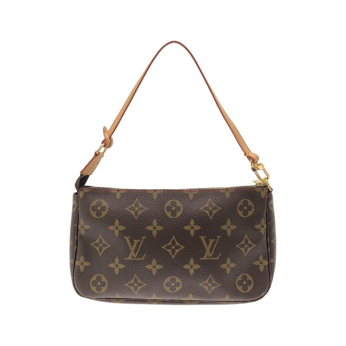 Louis Vuitton Marron Coated Canvas Pochette Pouch (Pre-Owned)