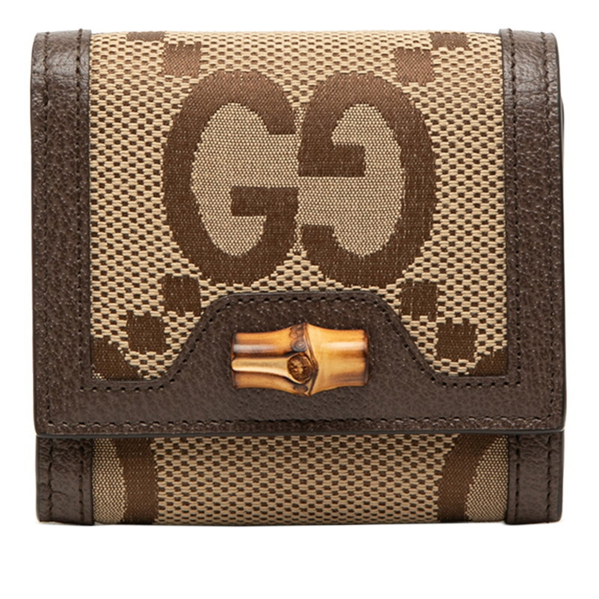 Gucci Beige Brown Canvas Leather Wallet (Bi-Fold) (Pre-Owned)