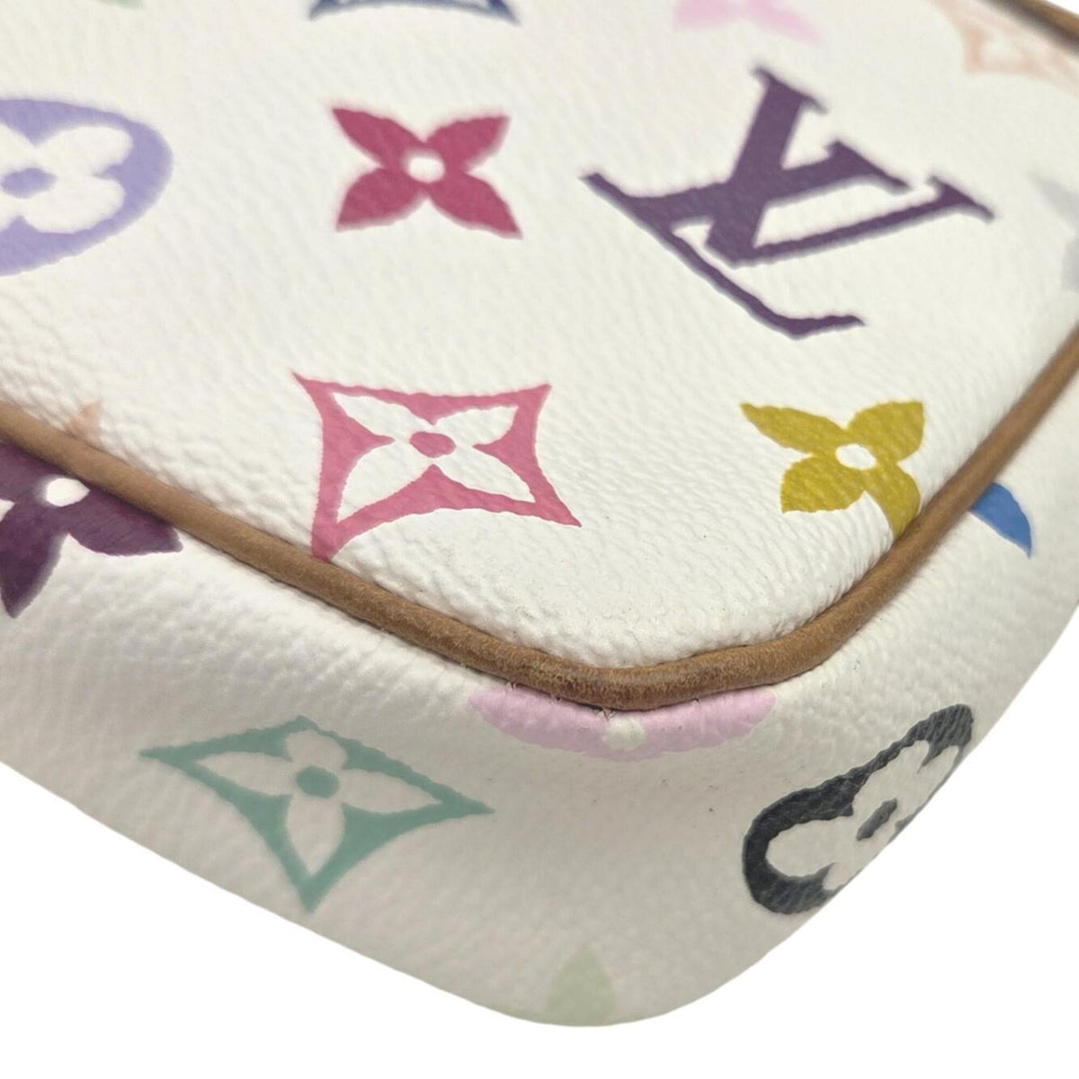 Louis Vuitton Blanc Monogram Multicolore Pochette Pouch (Pre-Owned)
